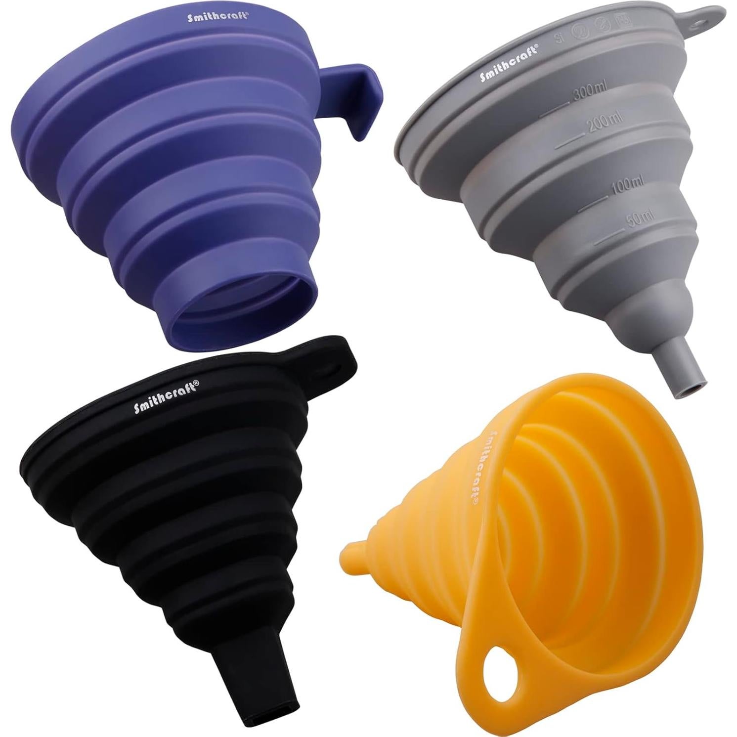Juego de 4 Embudos Plegables de Silicona Smithcraft - Cocina