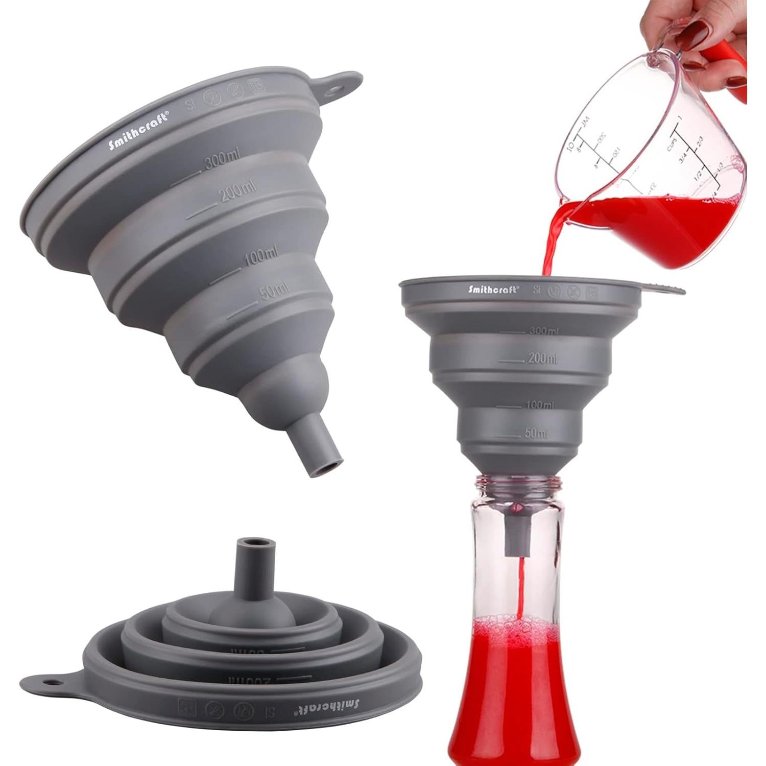 Juego de 4 Embudos Plegables de Silicona Smithcraft - Cocina