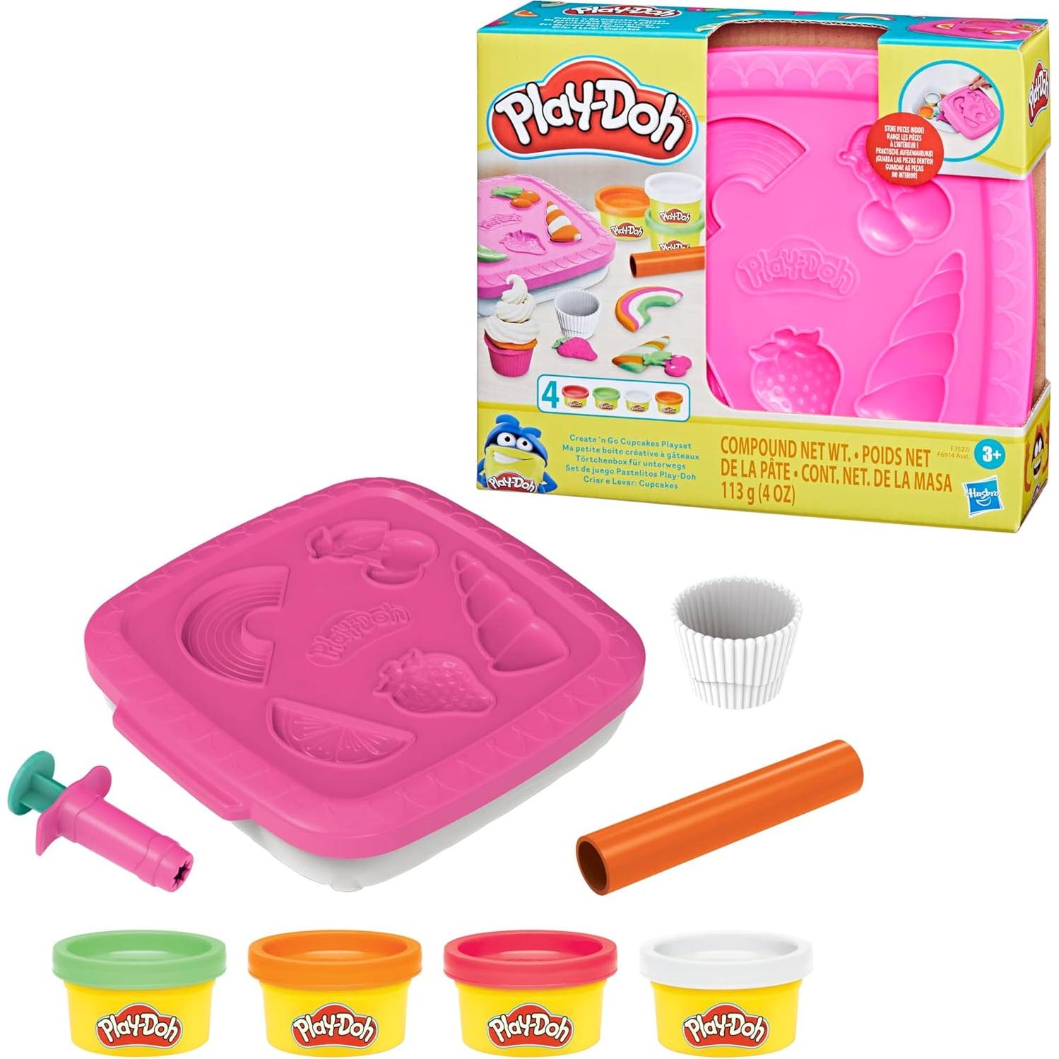 Play-Doh Set Crear y Llevar Cupcakes 4 Colores y Herramientas
