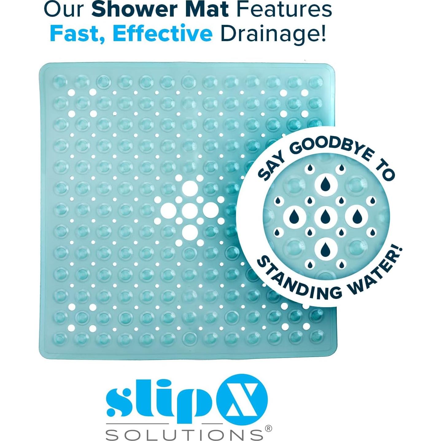 Tapete de Ducha Antideslizante SlipX Solutions 53x53cm Aqua