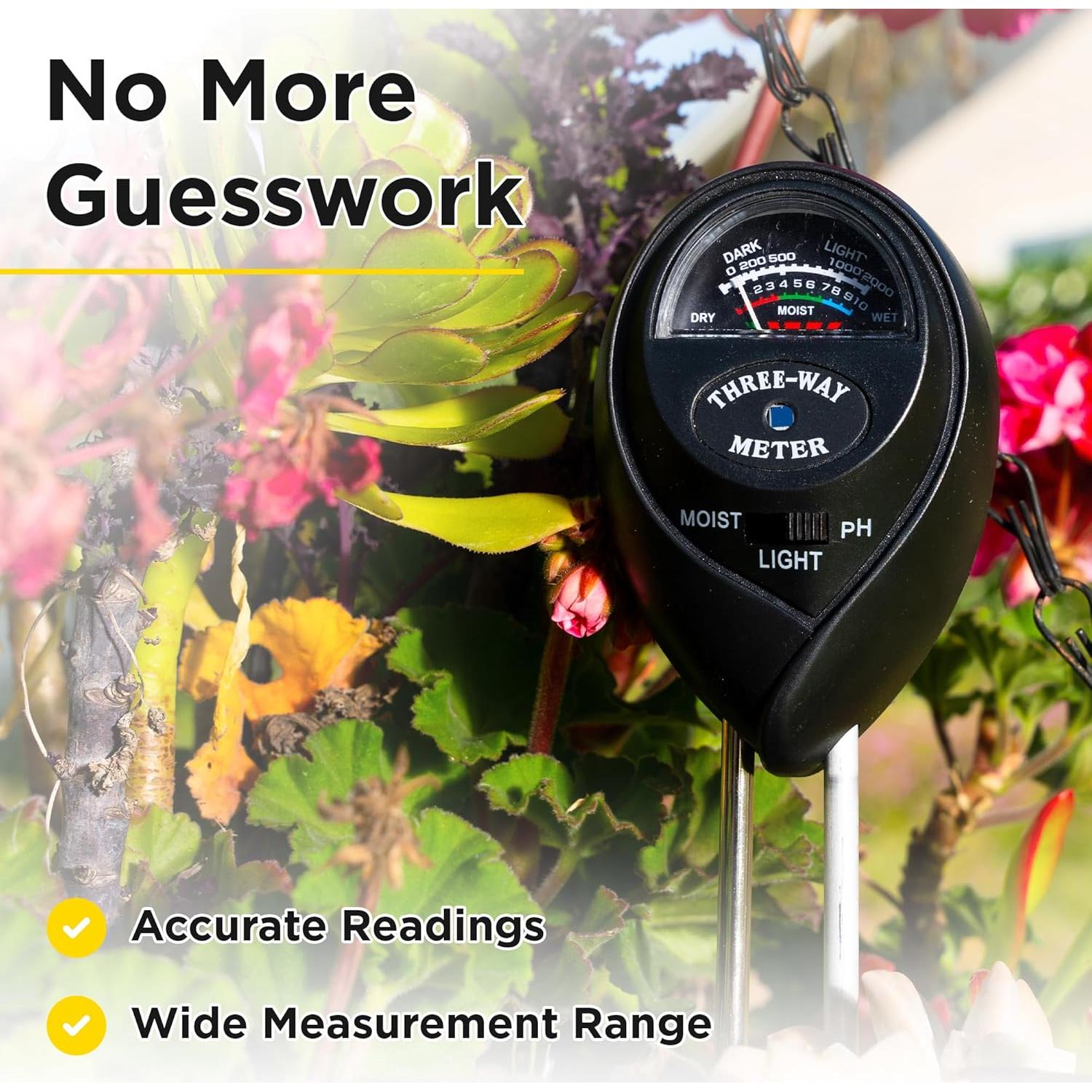 Medidor de Humedad del Suelo 3-en-1 Classy Casita - Negro