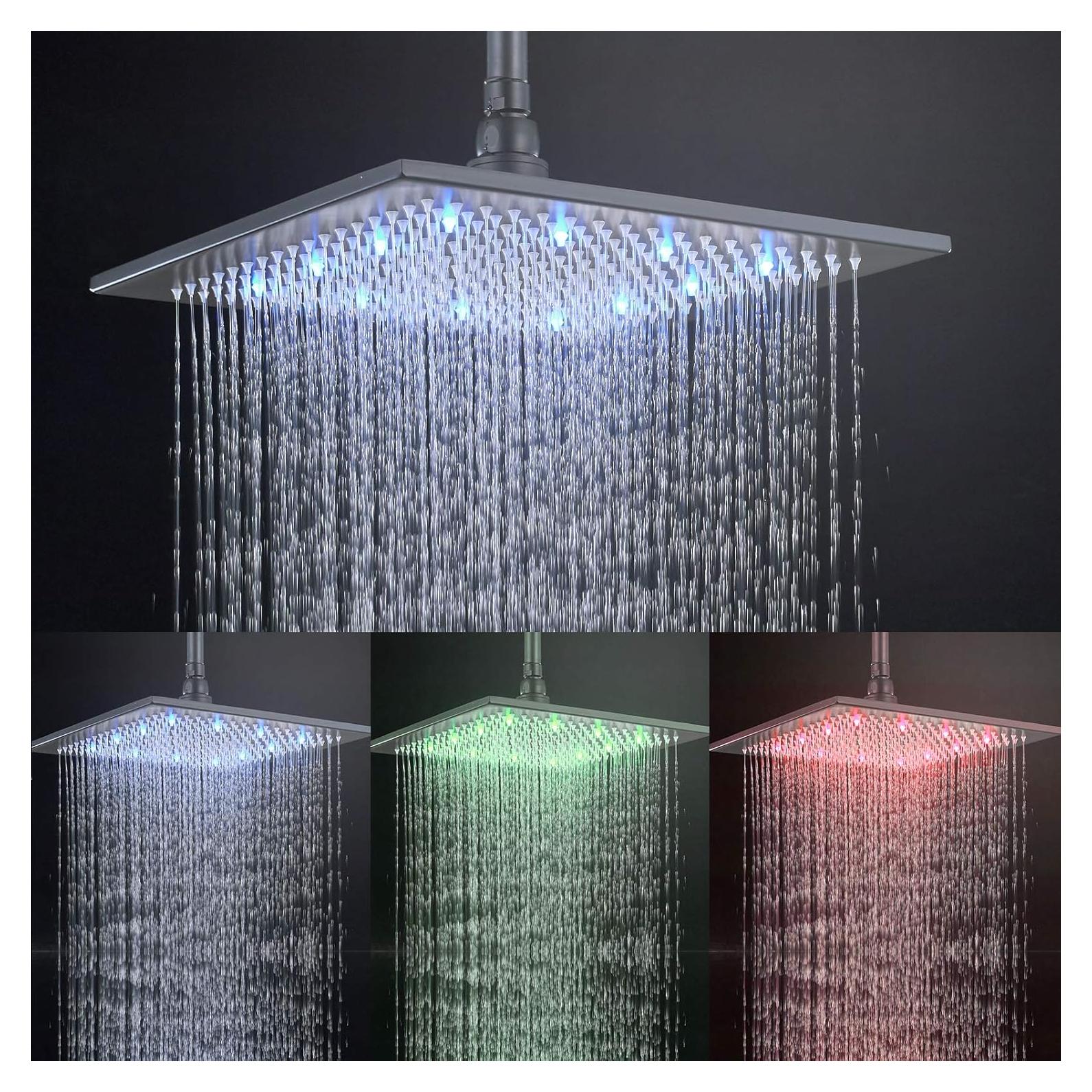 Cabezal de Ducha Cuadrado NeierThodore 30 CM LED Lluvia Cobre