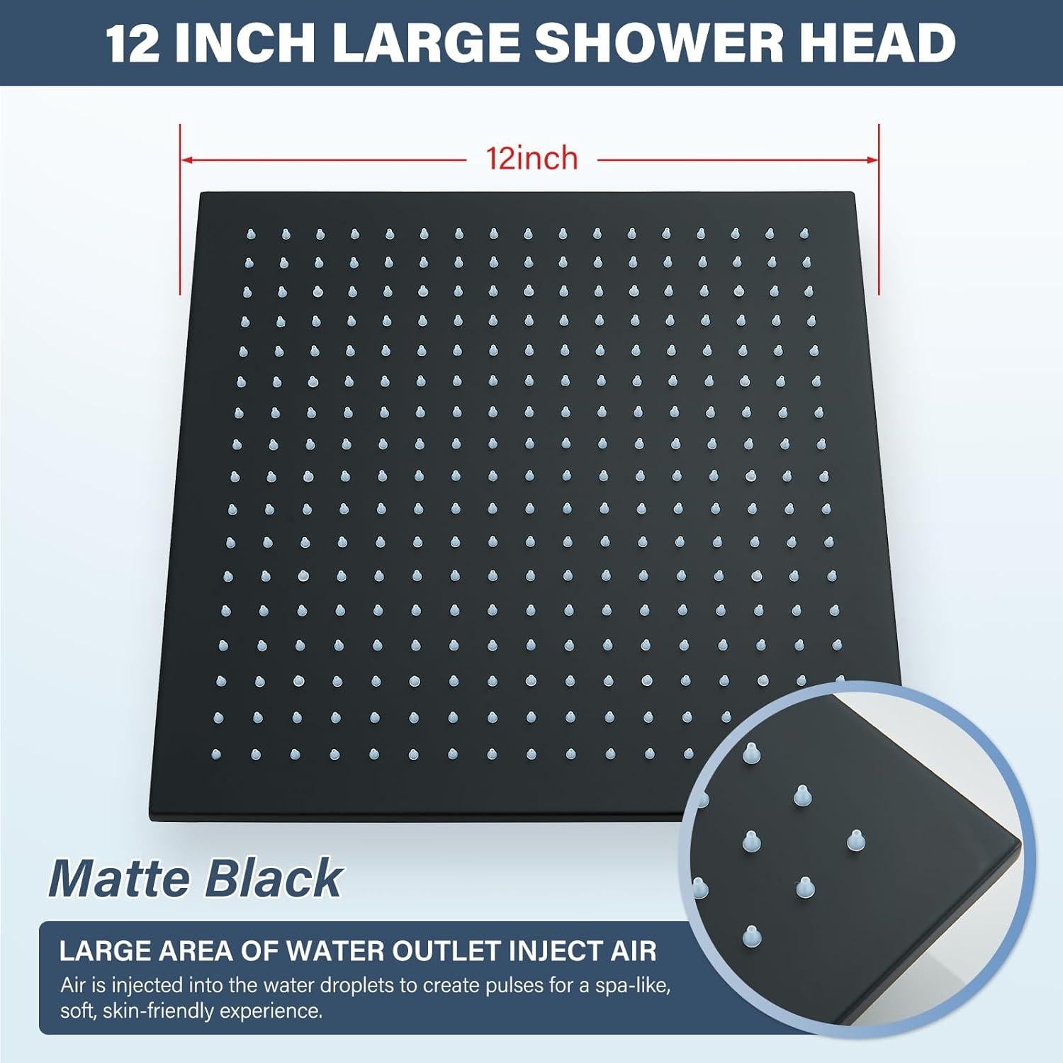 Cabezal de Ducha Cuadrado NeierThodore 30 CM LED Lluvia Cobre