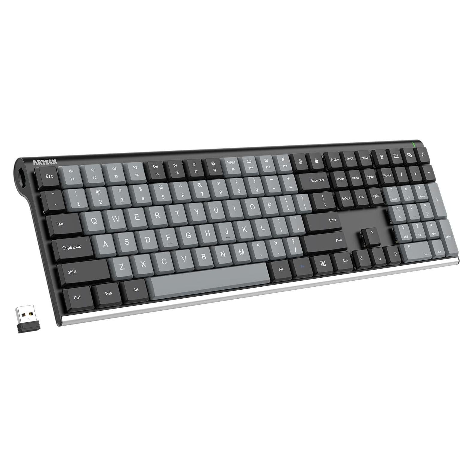 Teclado Mecánico Inalámbrico Arteck Negro con Interruptores Marrones