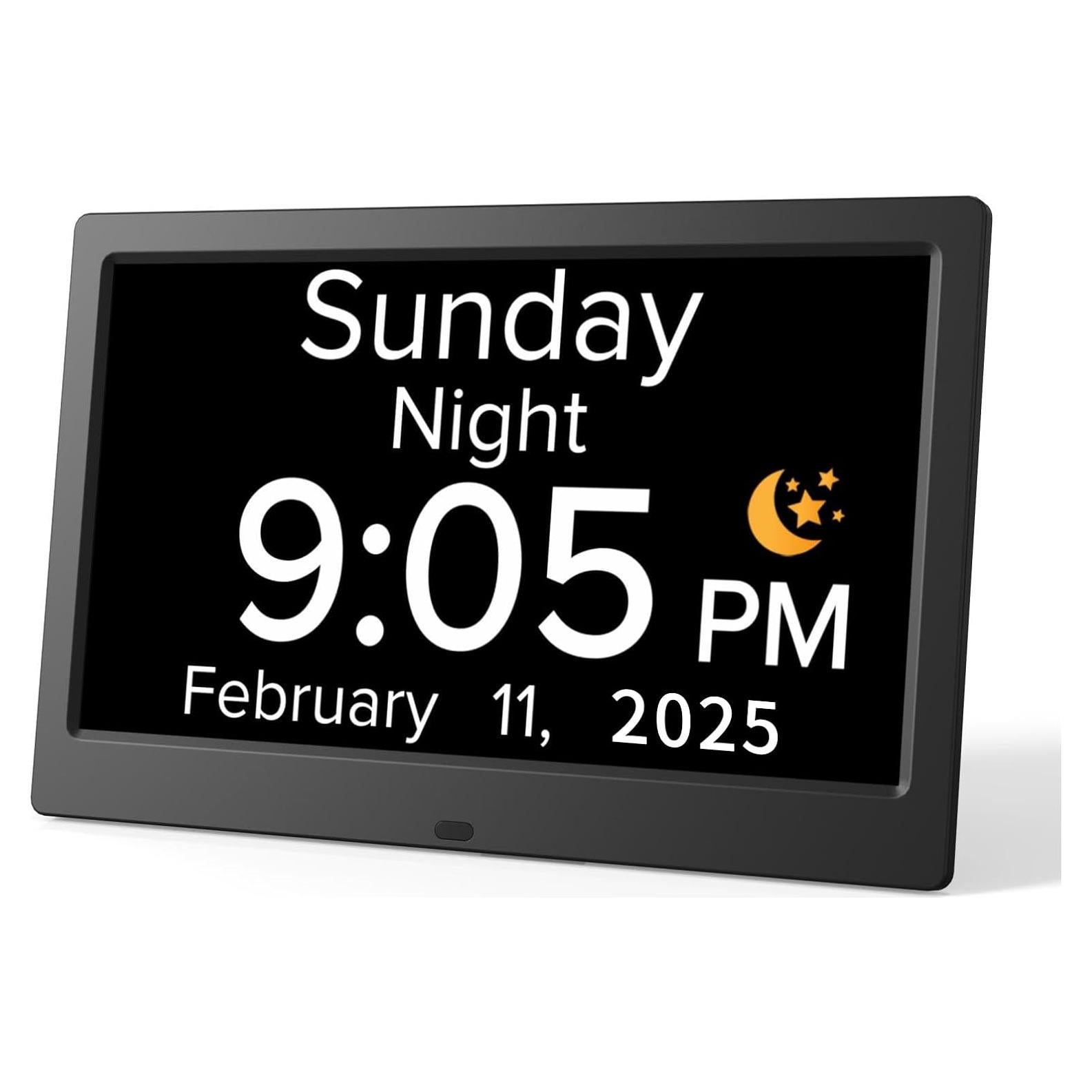 Reloj Despertador Digital Mitoart 10.1" para Ancianos - Negro