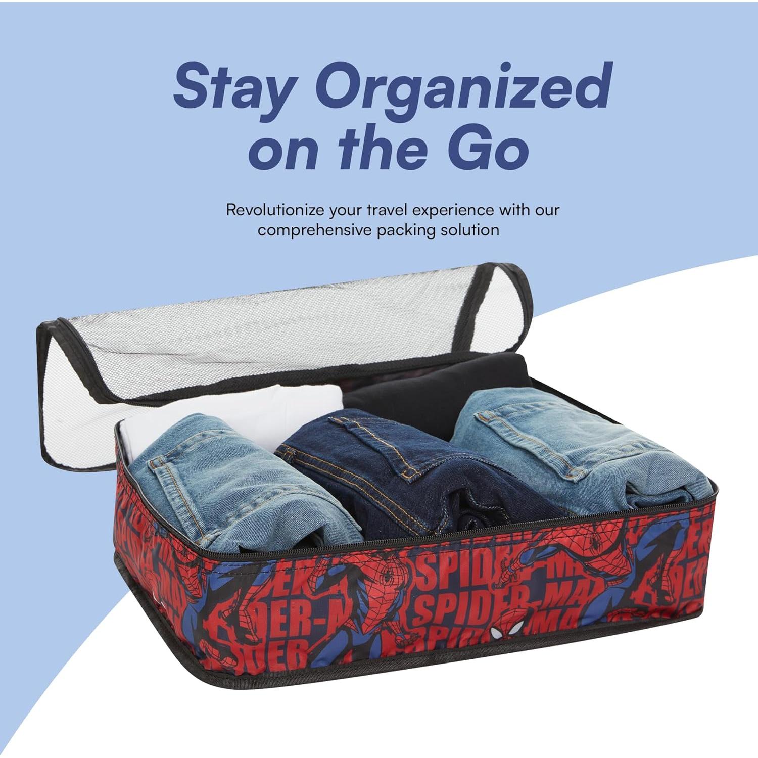 Set de Cubos de Empaque Marvel 5 Piezas - Spider-Man, Iron Man