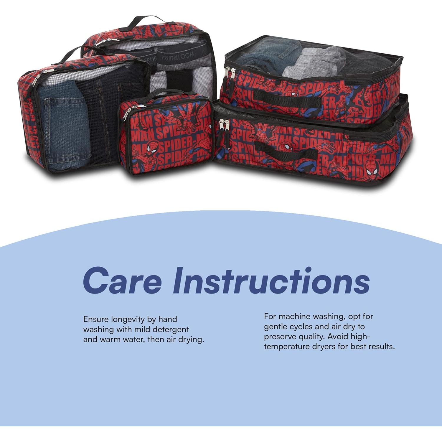 Set de Cubos de Empaque Marvel 5 Piezas - Spider-Man, Iron Man