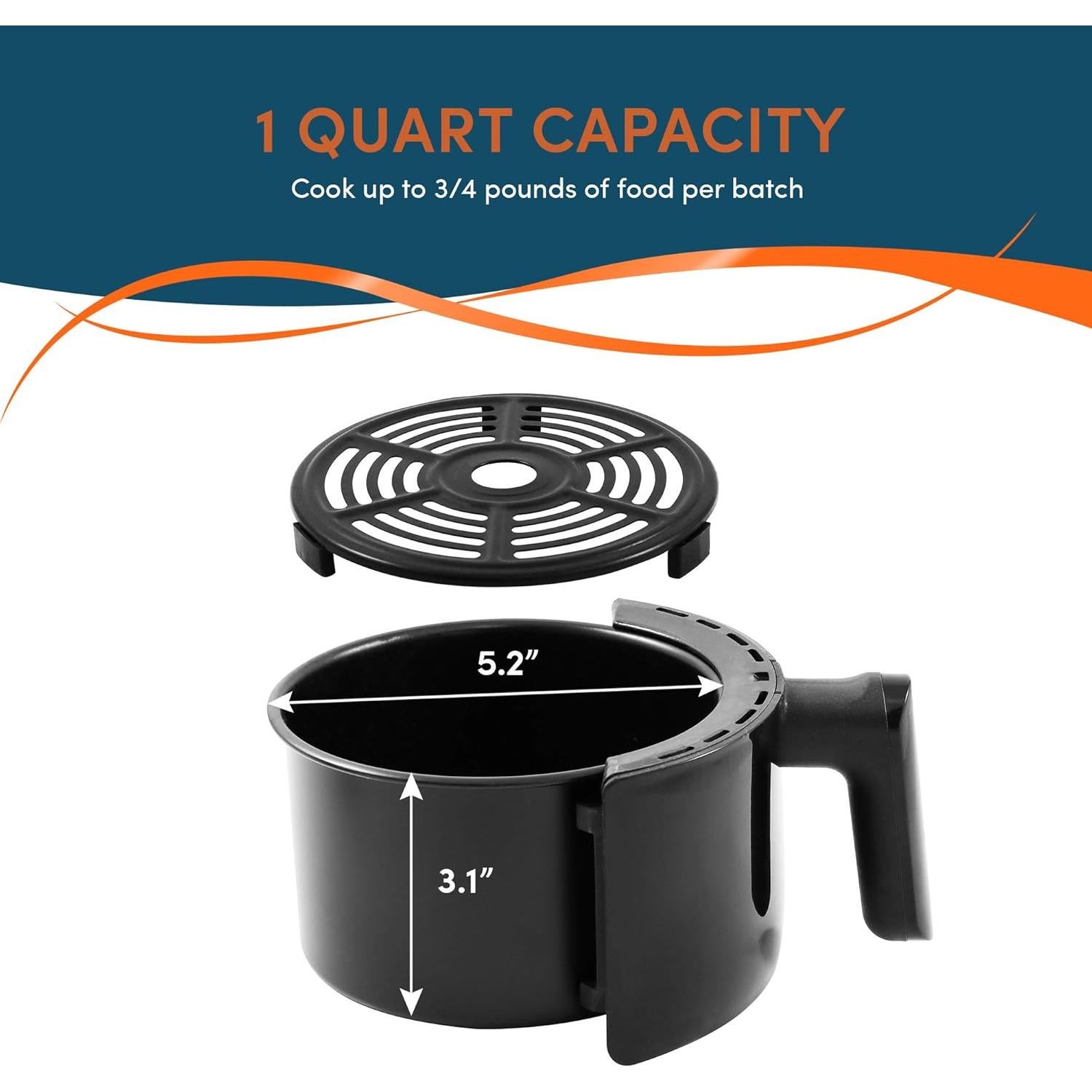 Freidora de Aire Elite Gourmet EAF1121 1.1L Sin Aceite