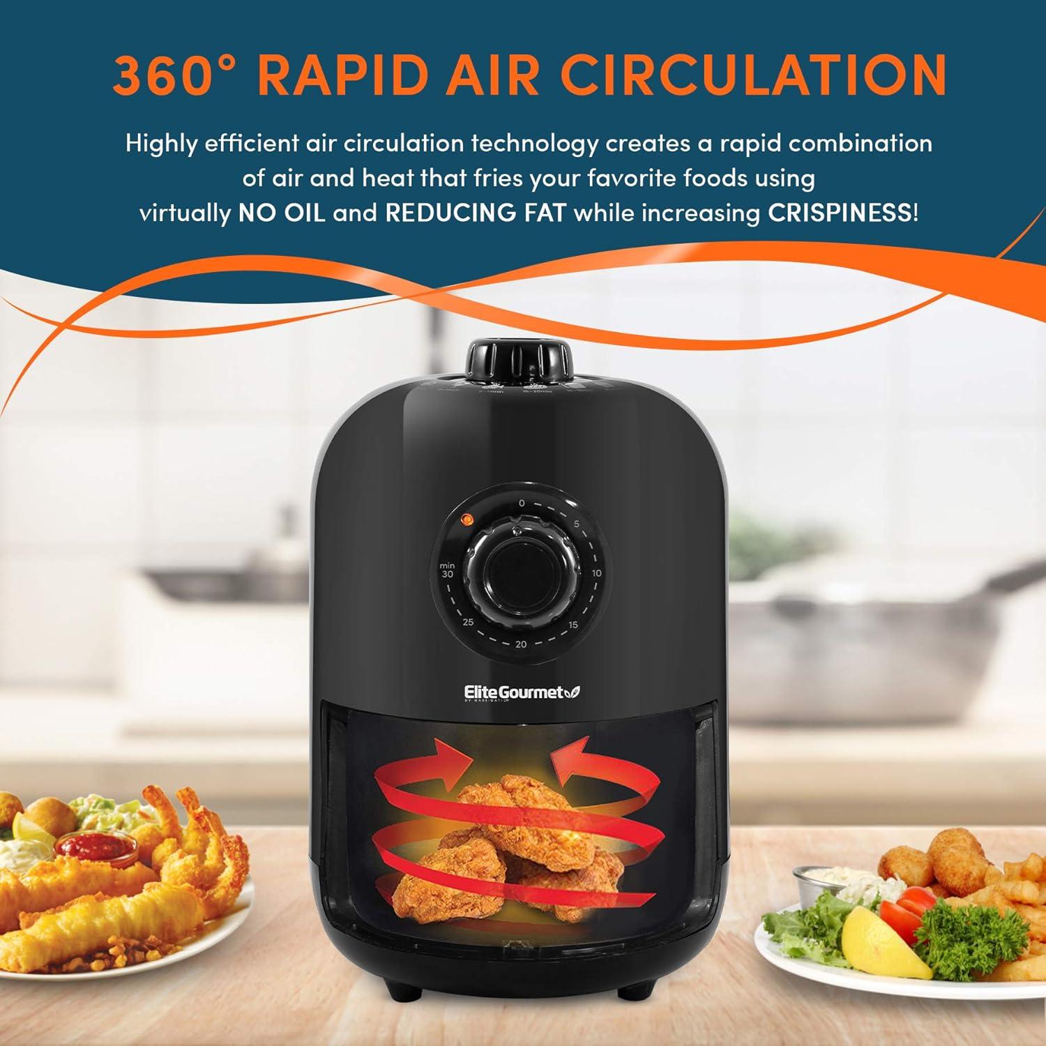 Freidora de Aire Elite Gourmet EAF1121 1.1L Sin Aceite