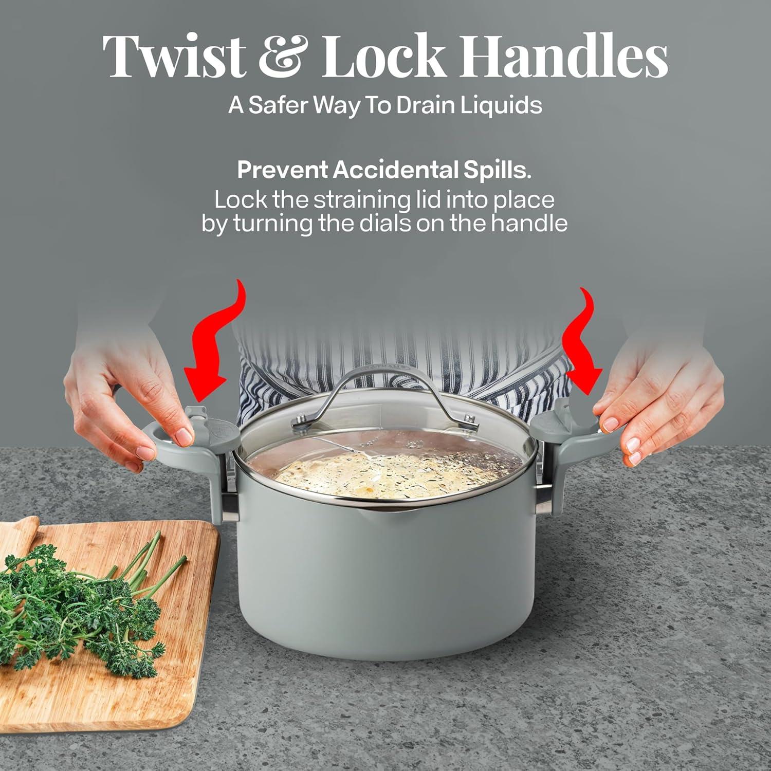 Olla de Pasta Gotham Steel 5 Cuartos Cerámica Antiadherente