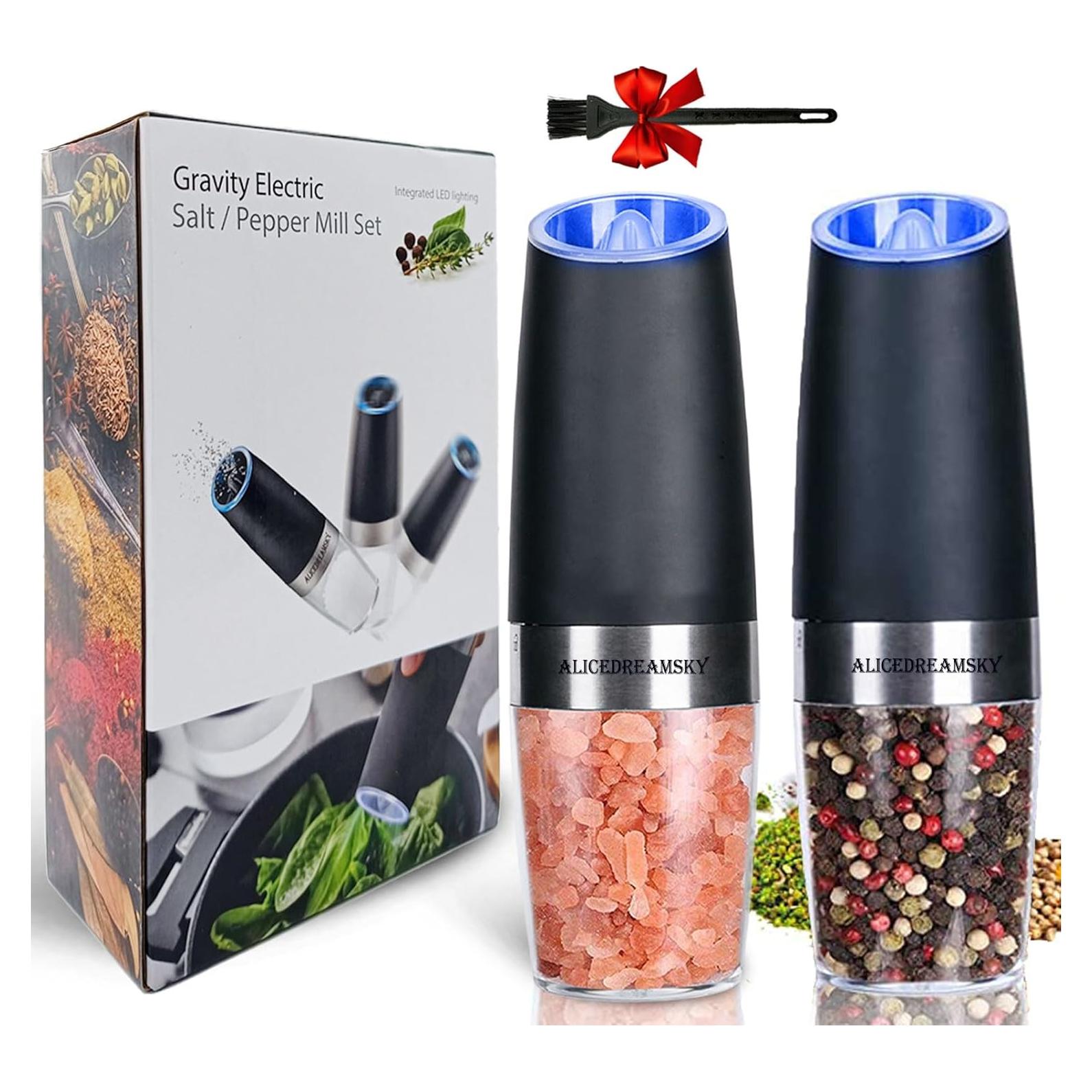Juego de Molinillos Eléctricos de Sal y Pimienta Alicedreamsky