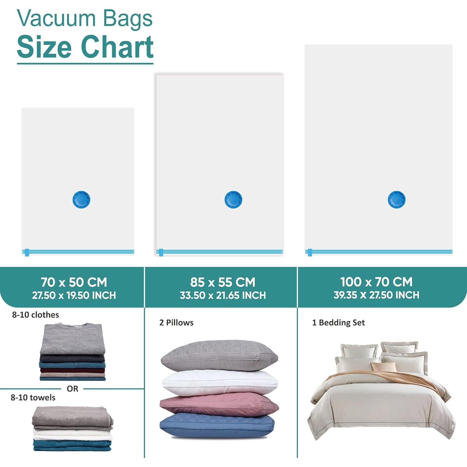 Paquete de 6 Bolsas de Almacenamiento al Vacío WOWSMART