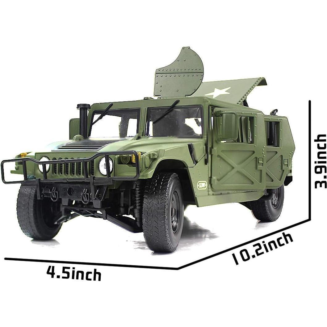 Coche a Escala 1:18 Fisca Vehículo Militar Verde Diecast