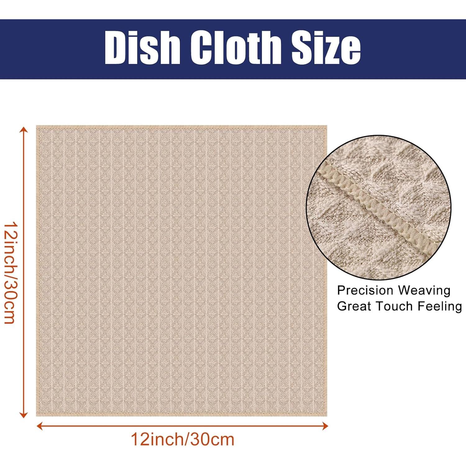 Paños de Cocina Microfibra Homaxy 30x30 cm 6 Piezas Beige