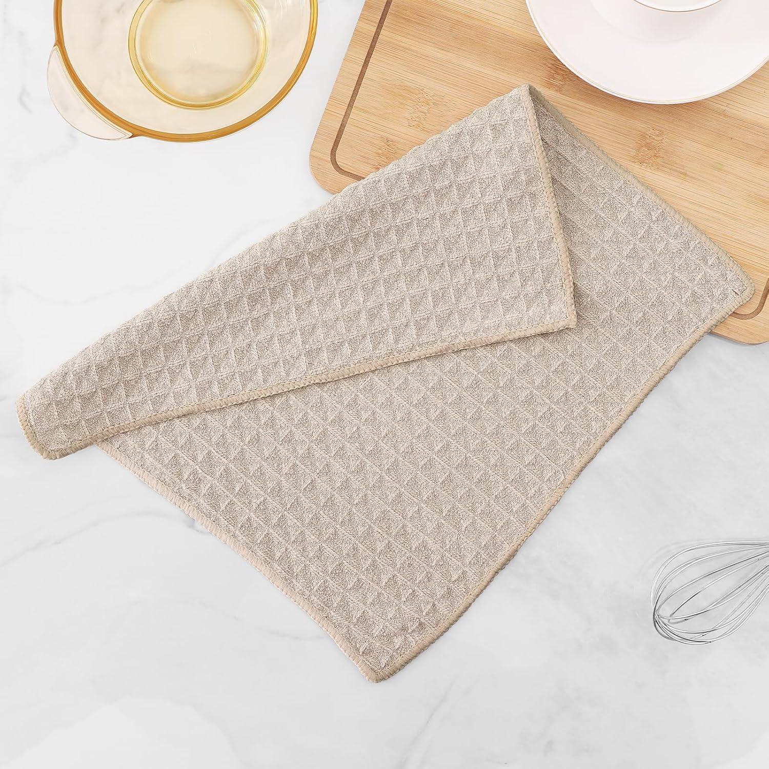 Paños de Cocina Microfibra Homaxy 30x30 cm 6 Piezas Beige