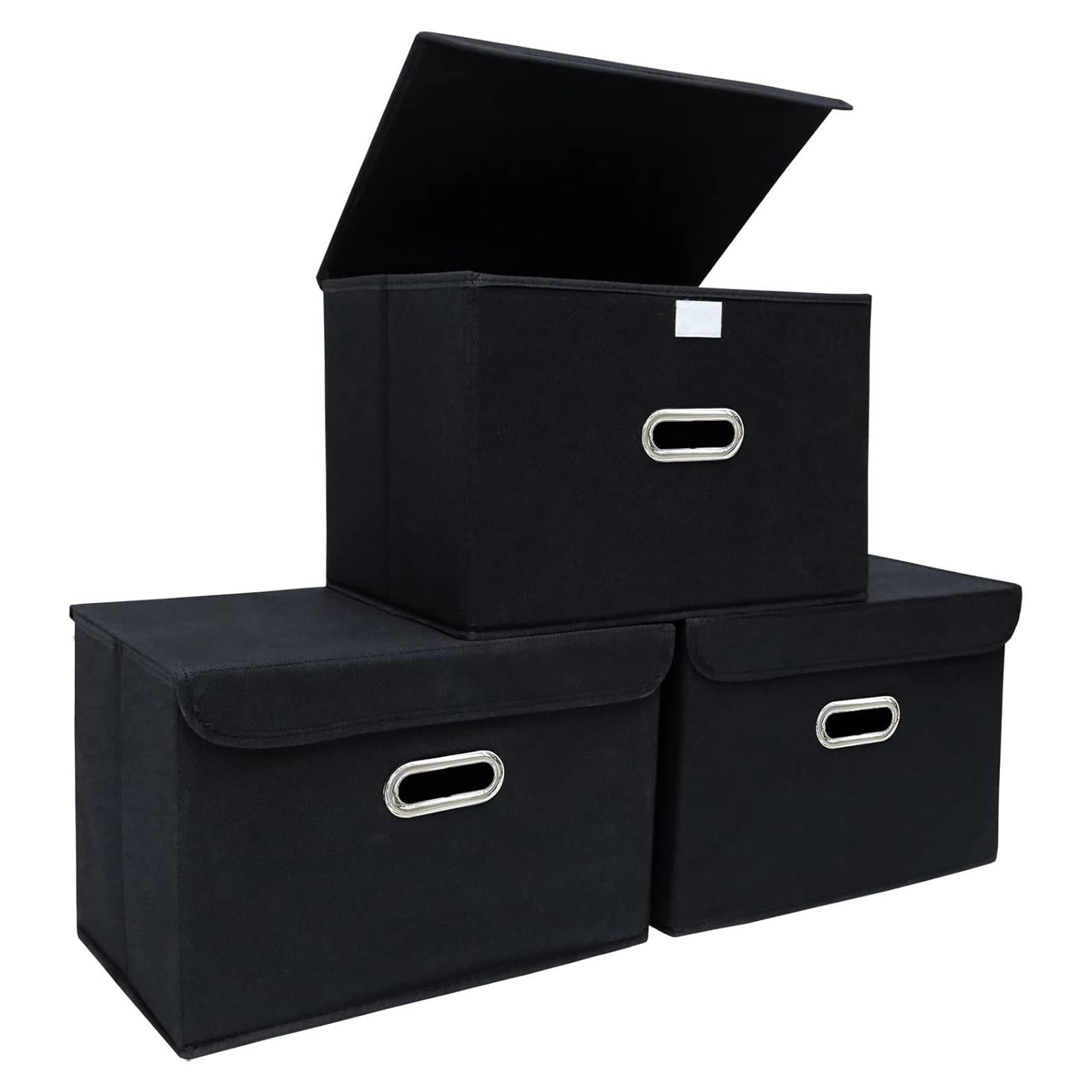Cubo de Almacenamiento Plegable STOREONE 3 Pcs Negro 14.9L