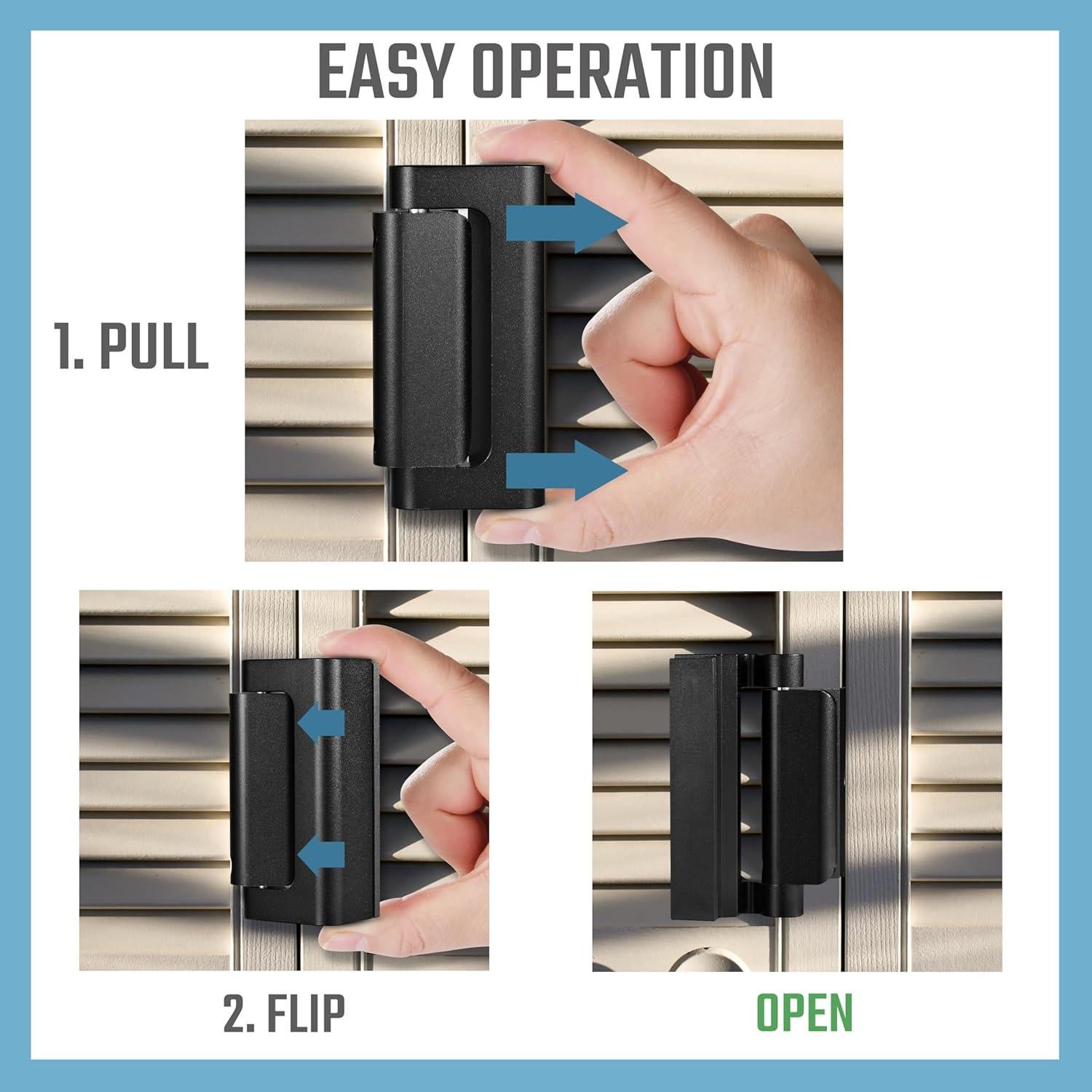 Cerradura de Refuerzo de Seguridad GreaTalent 2Pack Aluminio Negro