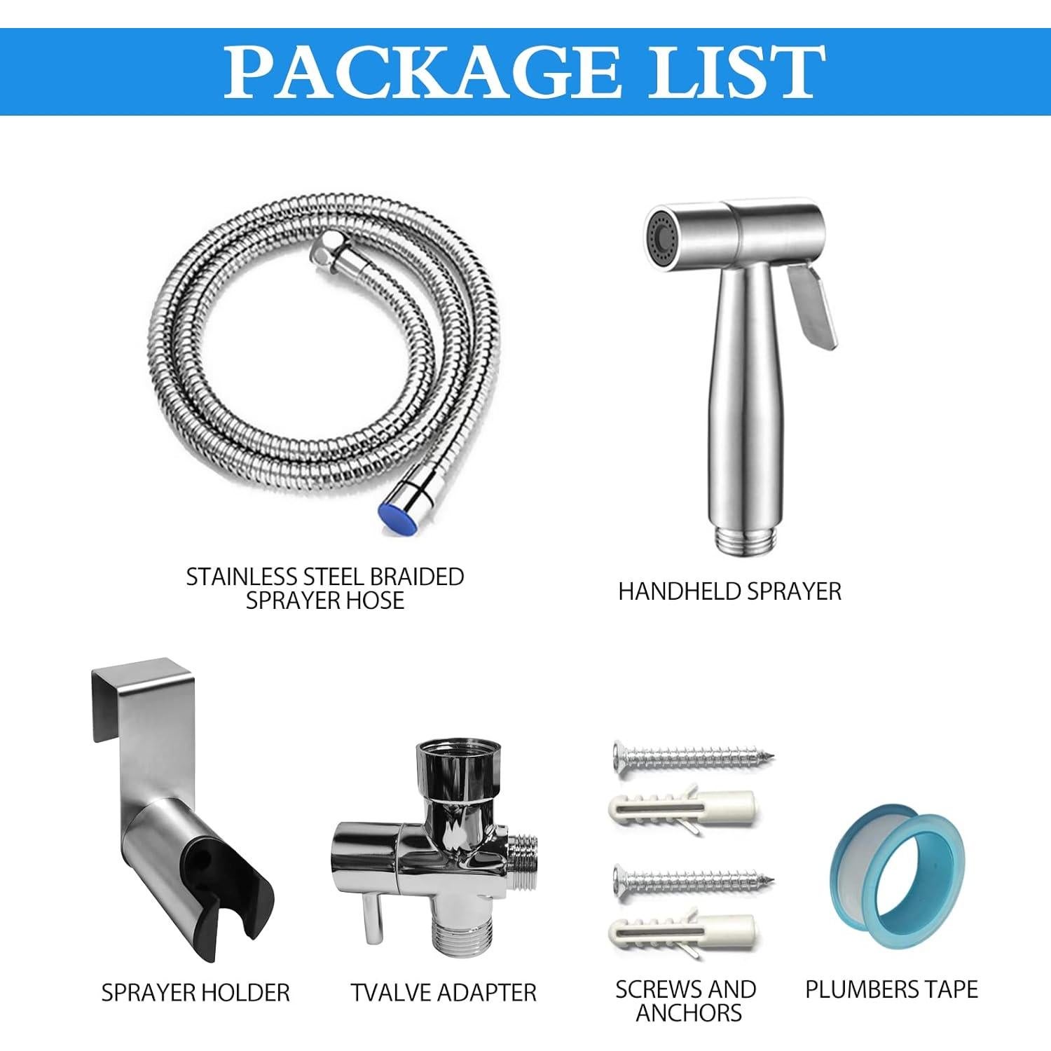 Rociador de Bidet de Mano Ikaufen Acero Inoxidable Ajustable