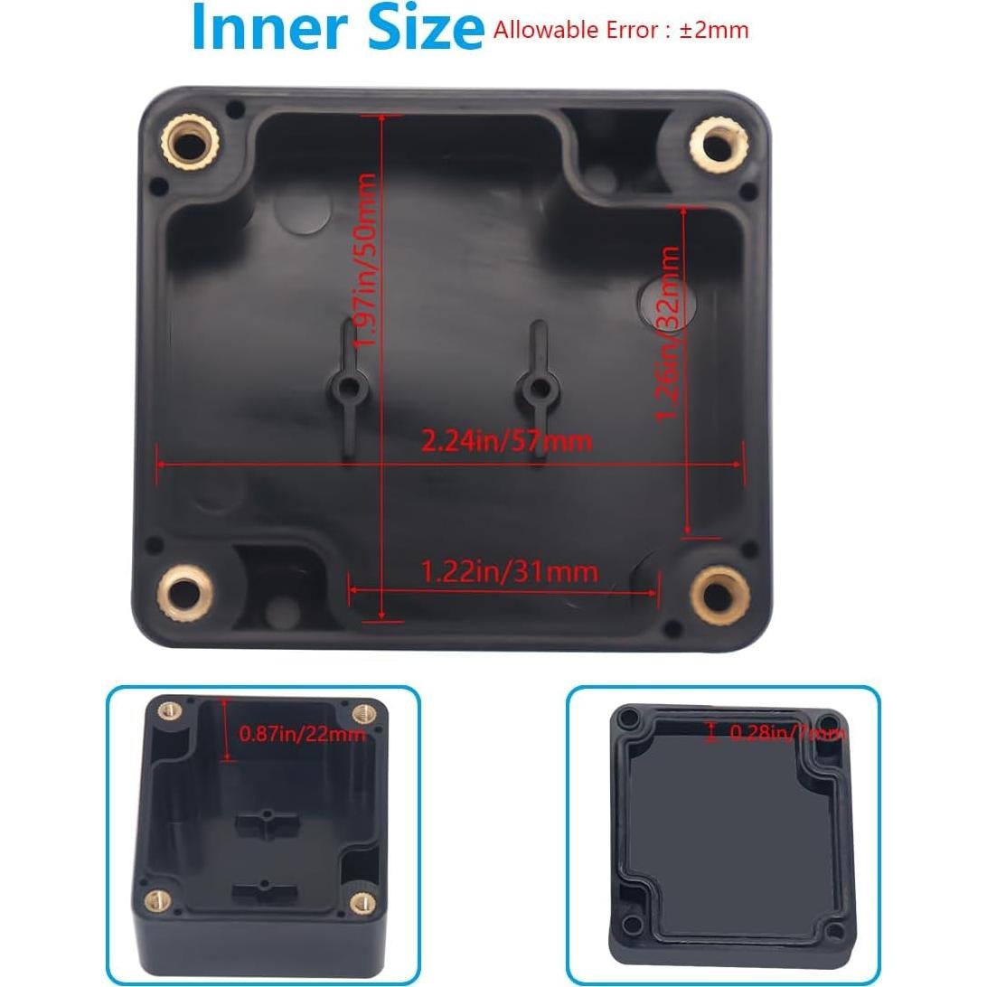 Caja de Proyecto Impermeable IP67 Otdorpatio Negra 63x58x35mm