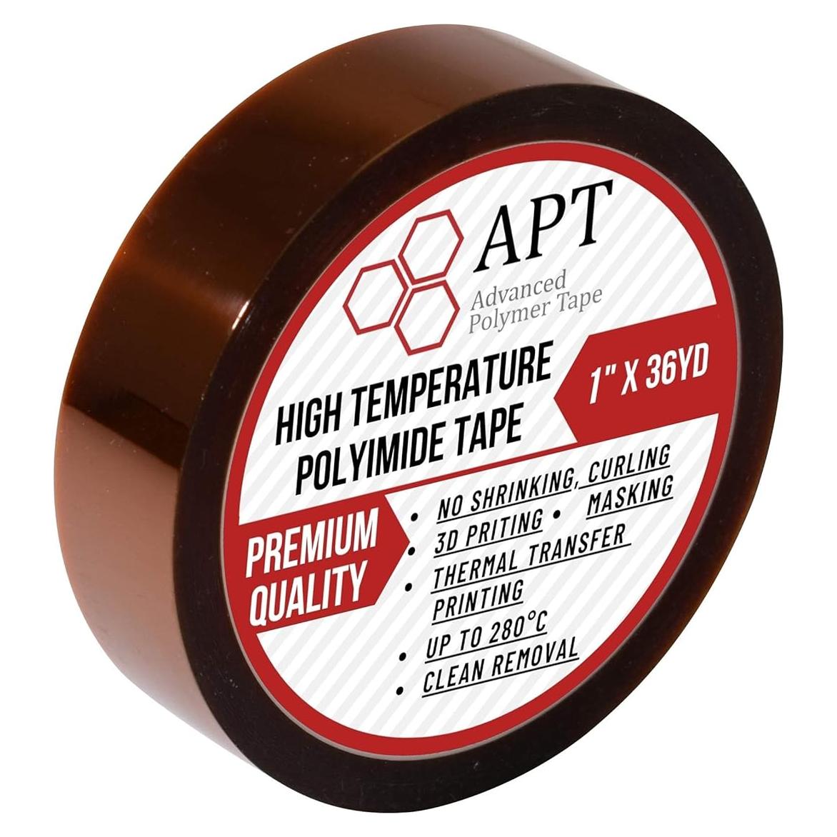 Cinta Adhesiva de Poliamida APT 2.54cm x 91.44m Alta Temperatura