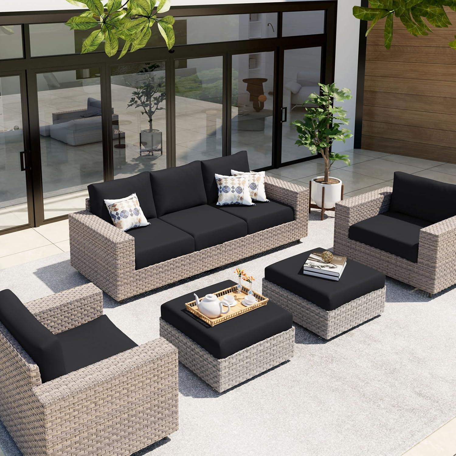 Funda de Cojín Impermeable Hyha para Sofá Negro 63.5x73.7cm