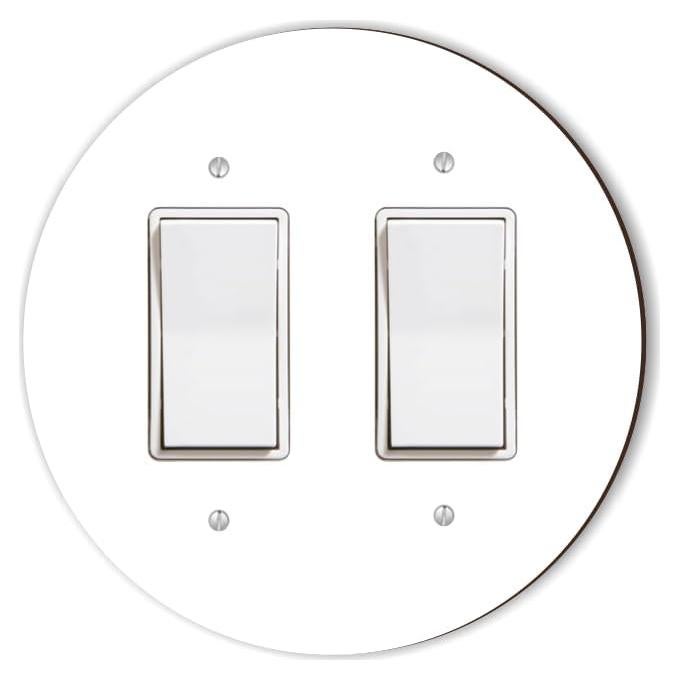Cubierta de Placa de Interruptor Doble Rocker Sam Sandor Blanca