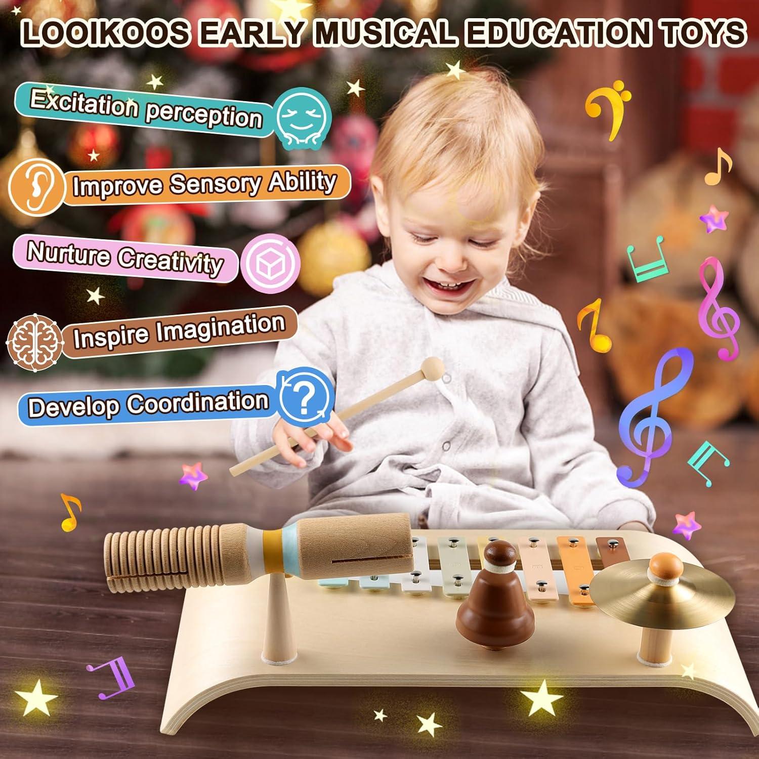 Conjunto de Tambores LOOIKOOS para Niños - Juguetes Musicales Montessori