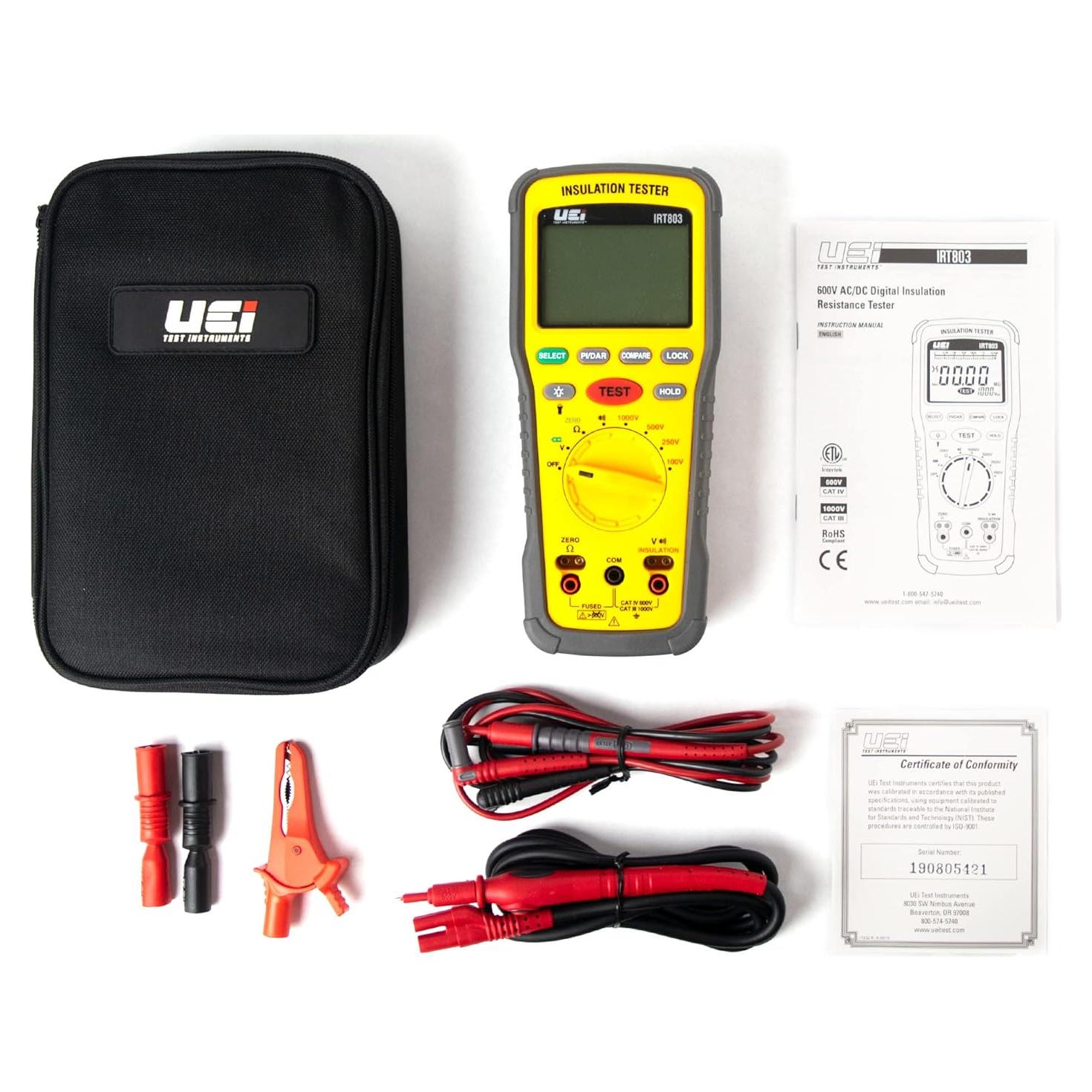 Probador de Resistencia de Aislamiento UEi IRT803 600V 20GΩ