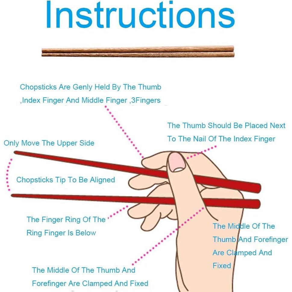 Set de 10 Pares de Palillos de Madera Ecológicos 25 cm