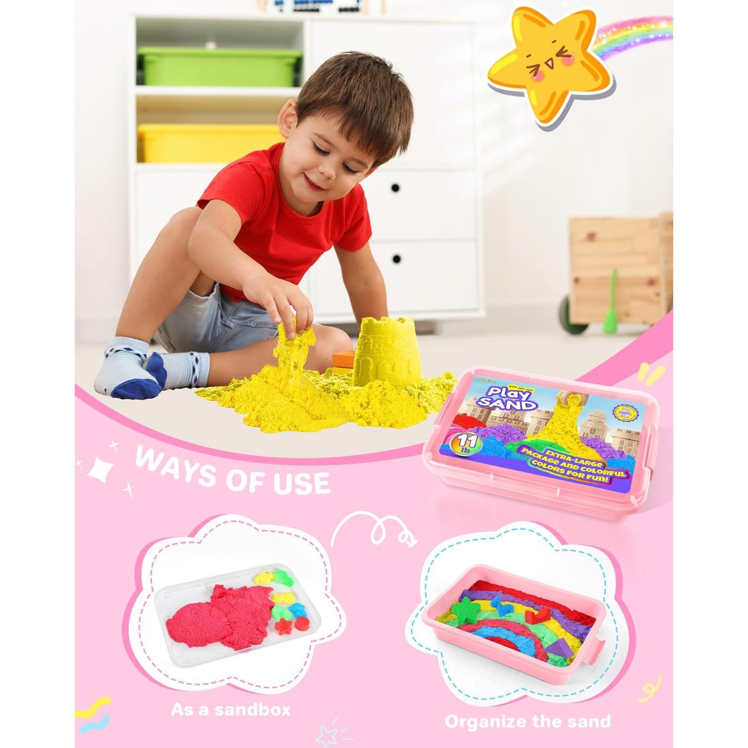 Arena de Juego AtMini 6 Colores 4,99 kg con Bandeja Rosa