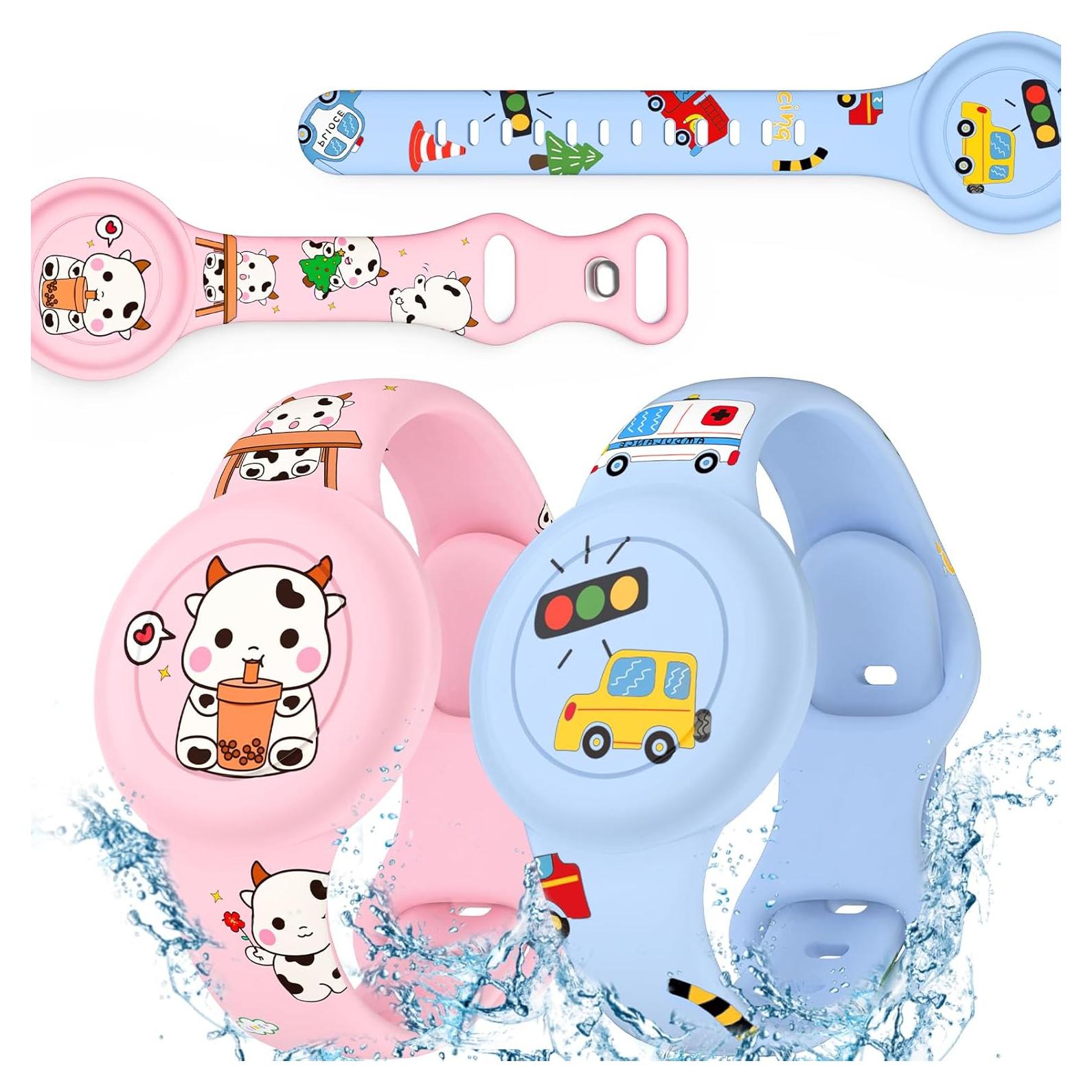 2 Pulseras Impermeables Ekoonpft para AirTag Niños - Cartoon