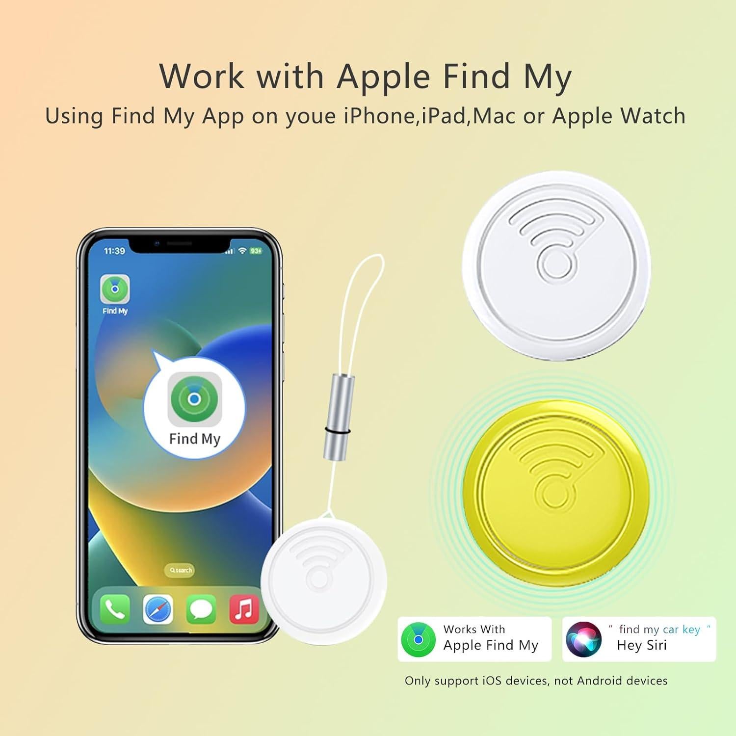 Localizador GPS 3Ykaital Verde para Llaves y Mascotas - iOS