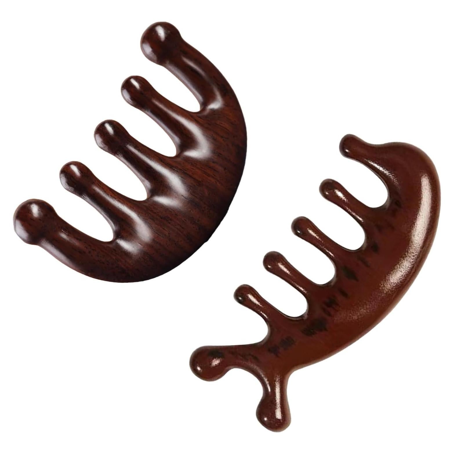 Peine Masajeador Huakaile de Madera 2 Pcs para Cabello