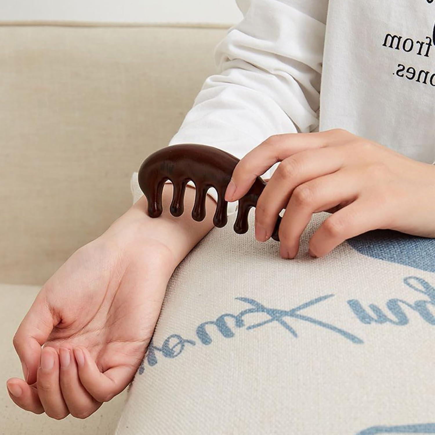 Peine Masajeador Huakaile de Madera 2 Pcs para Cabello