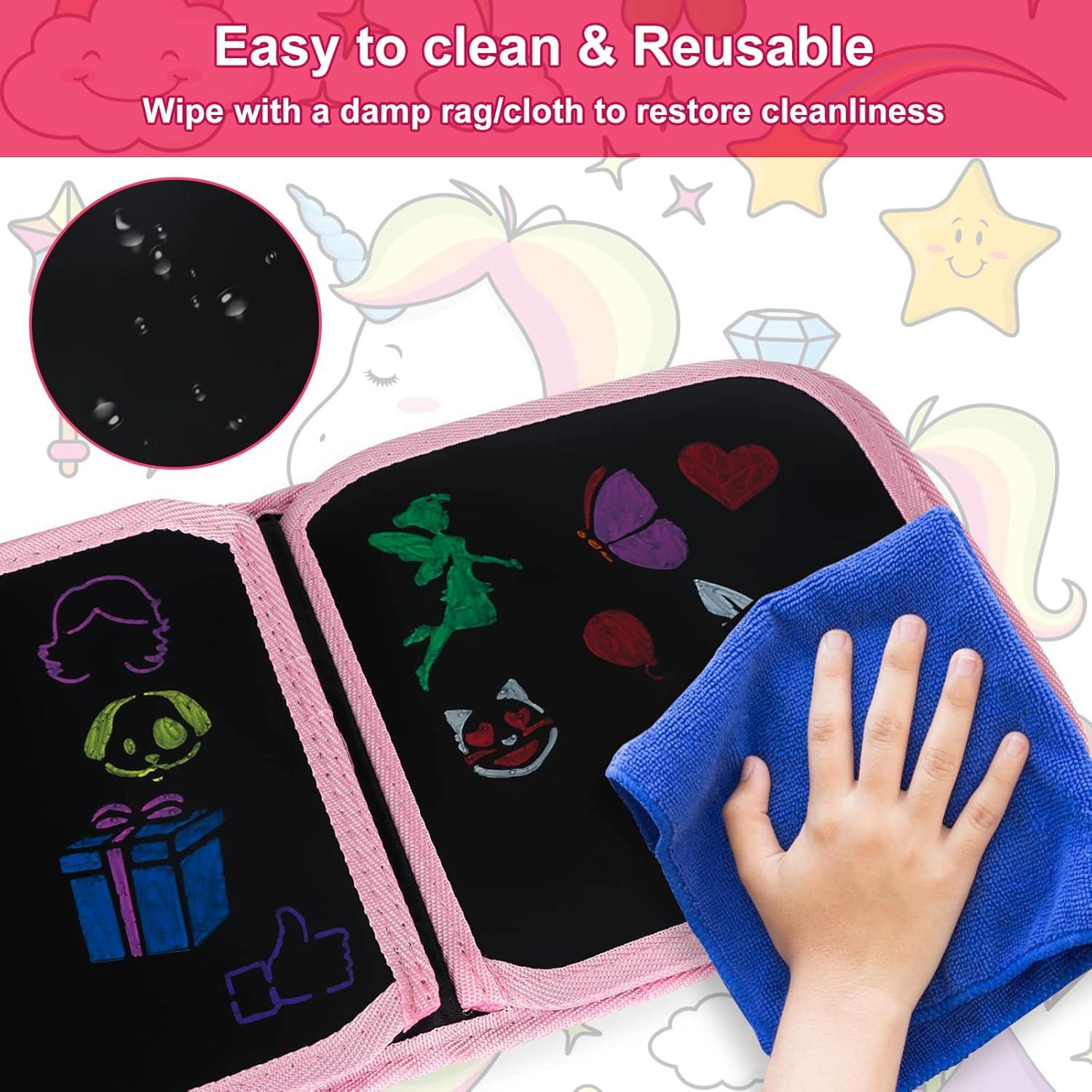 Juego de Dibujo Borrable Qrytoi Unicornio Rosa 14 Páginas