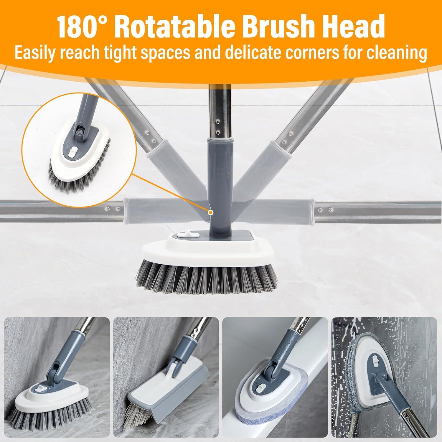 Cepillo de limpieza 4 en 1 Sayene con mango ajustable