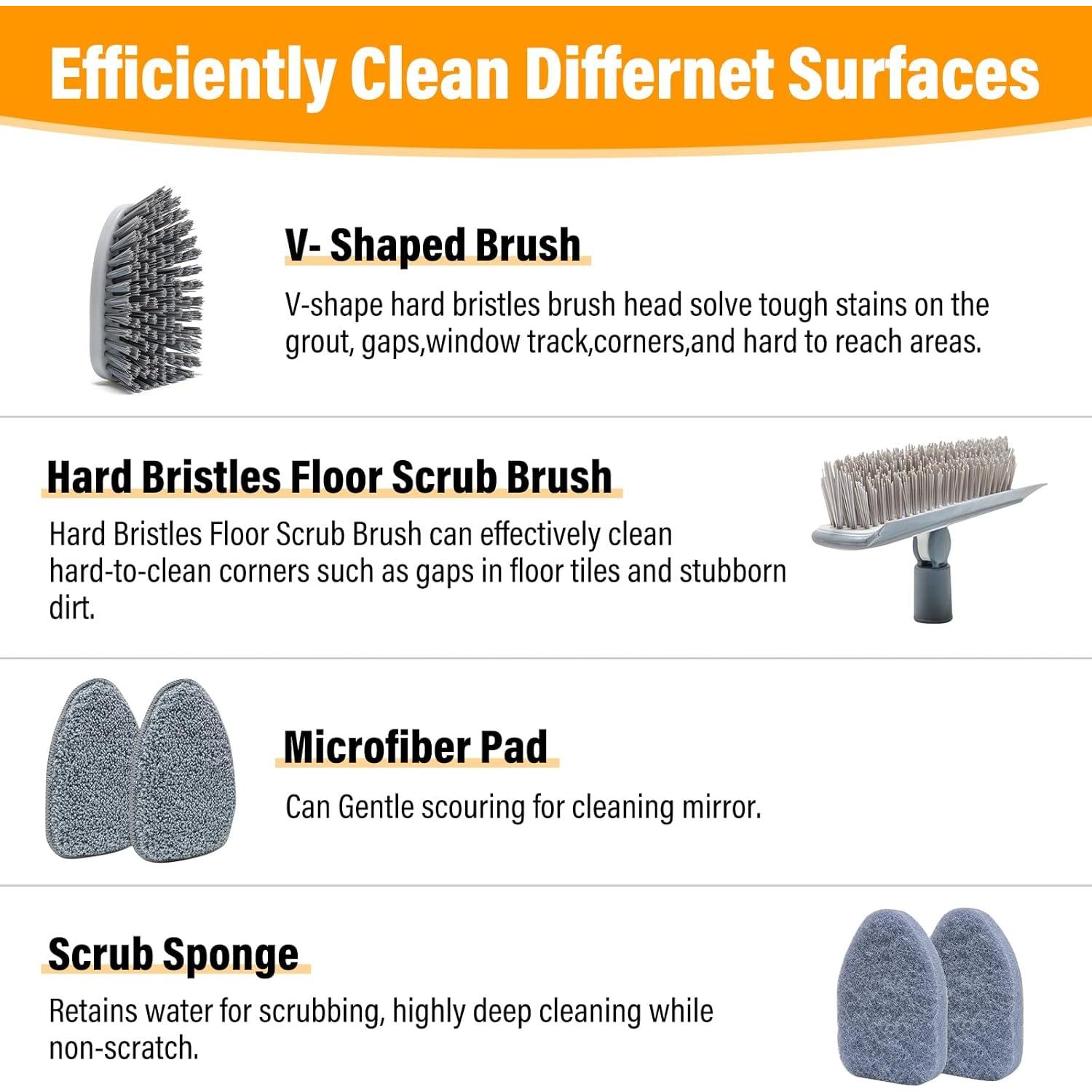 Cepillo de limpieza 4 en 1 Sayene con mango ajustable