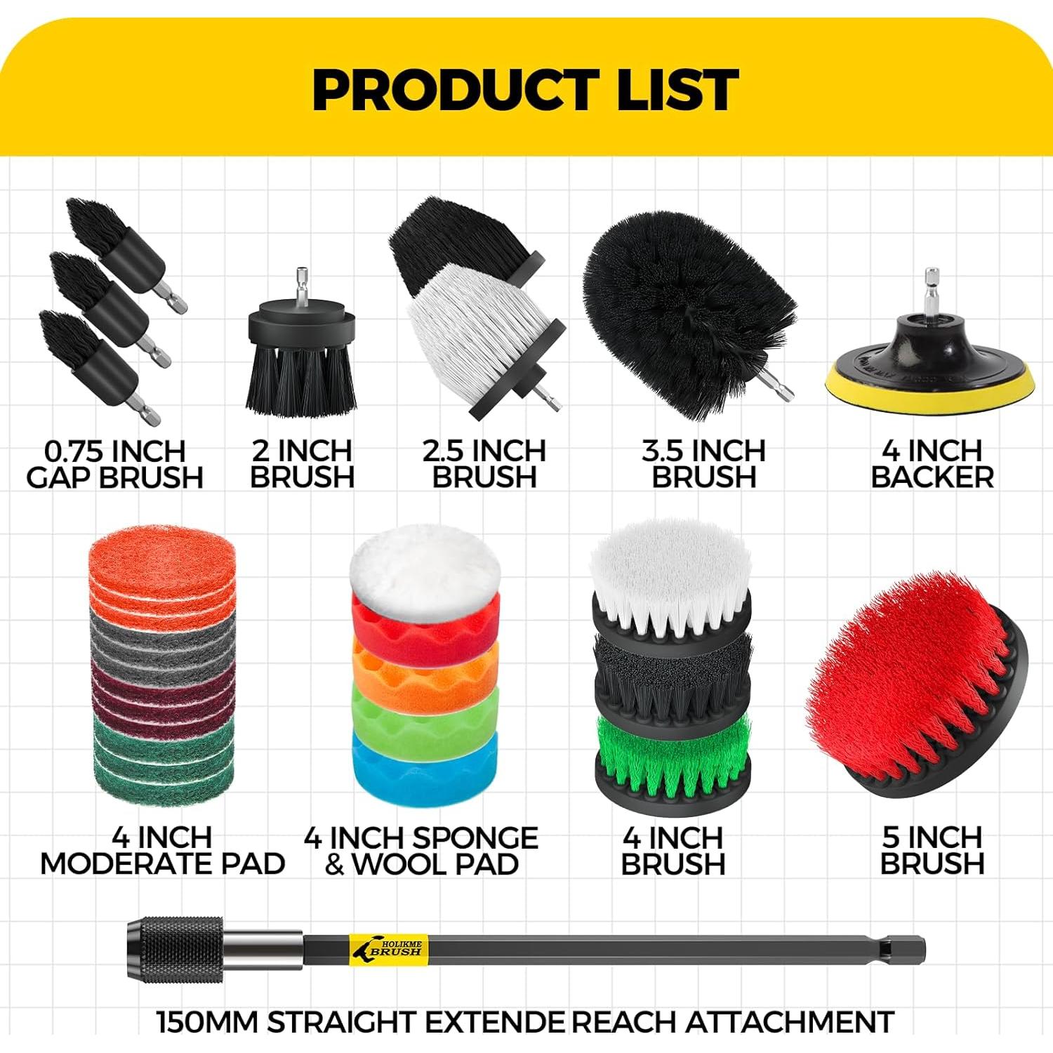 Conjunto de limpieza Holikme 30 piezas para taladro