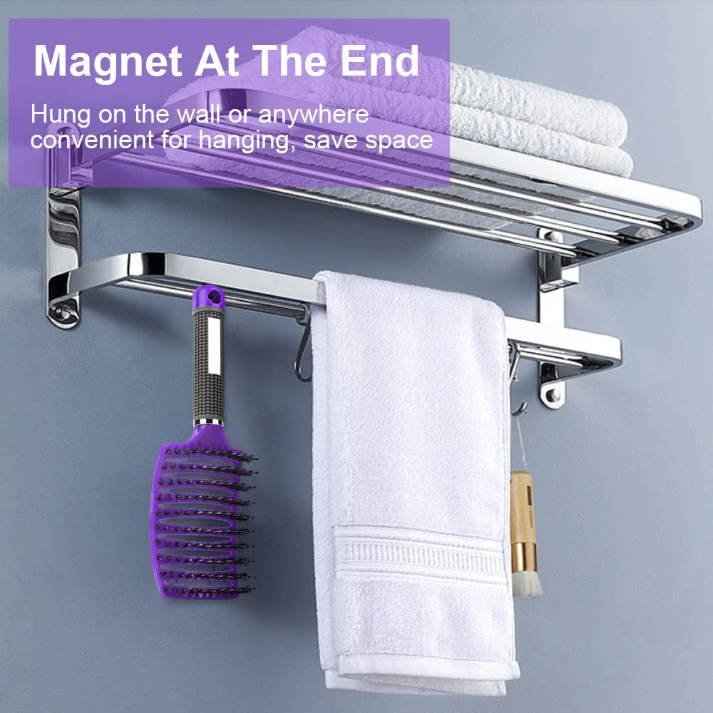 Cepillo de cabello URAQT paleta cerdas de jabalí púrpura