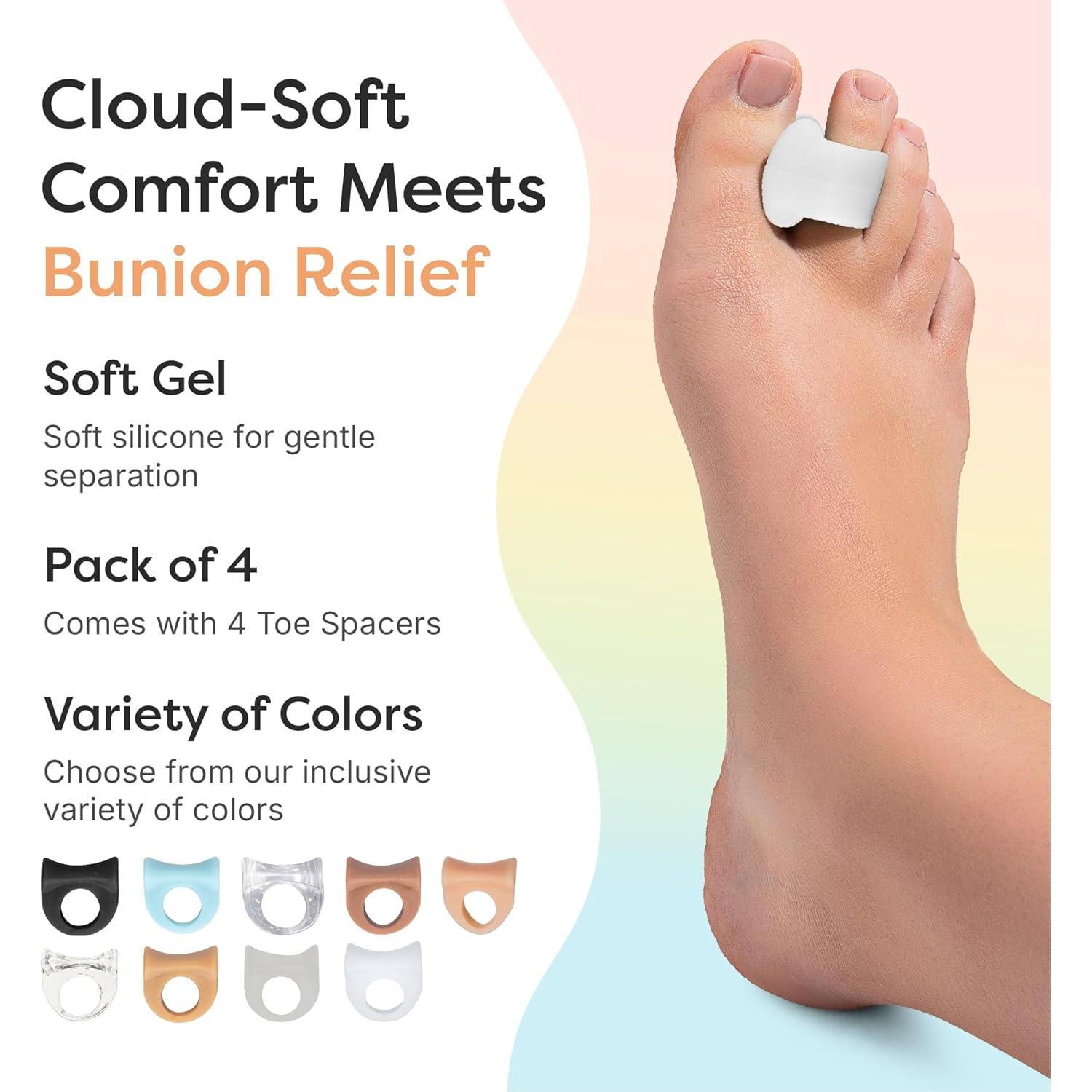 Separadores de Dedos de Gel ZenToes para Juanetes - 4 Piezas