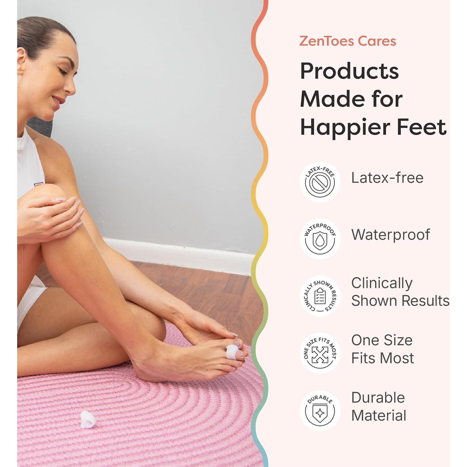 Separadores de Dedos de Gel ZenToes para Juanetes - 4 Piezas