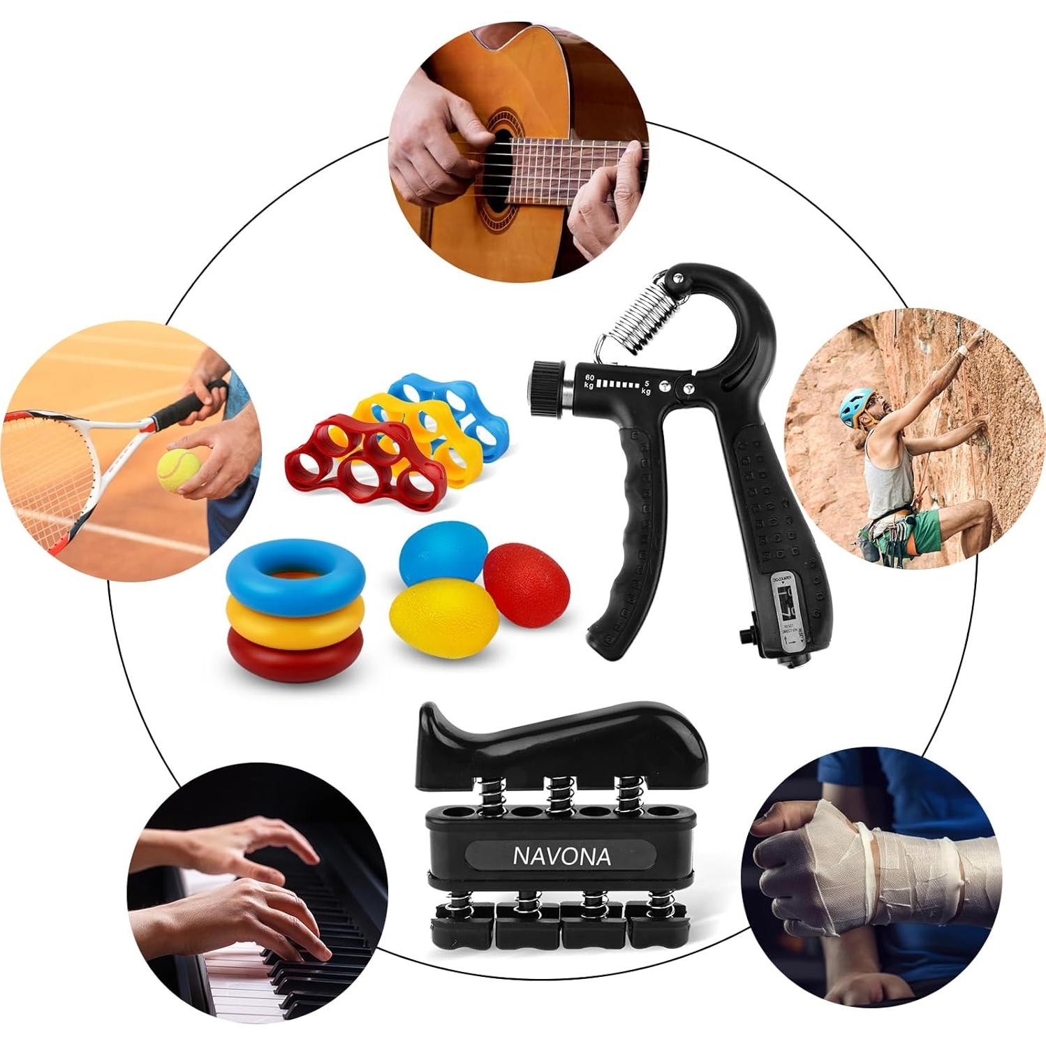 Kit de Entrenamiento de Fuerza de Agarre Navona 13 Piezas