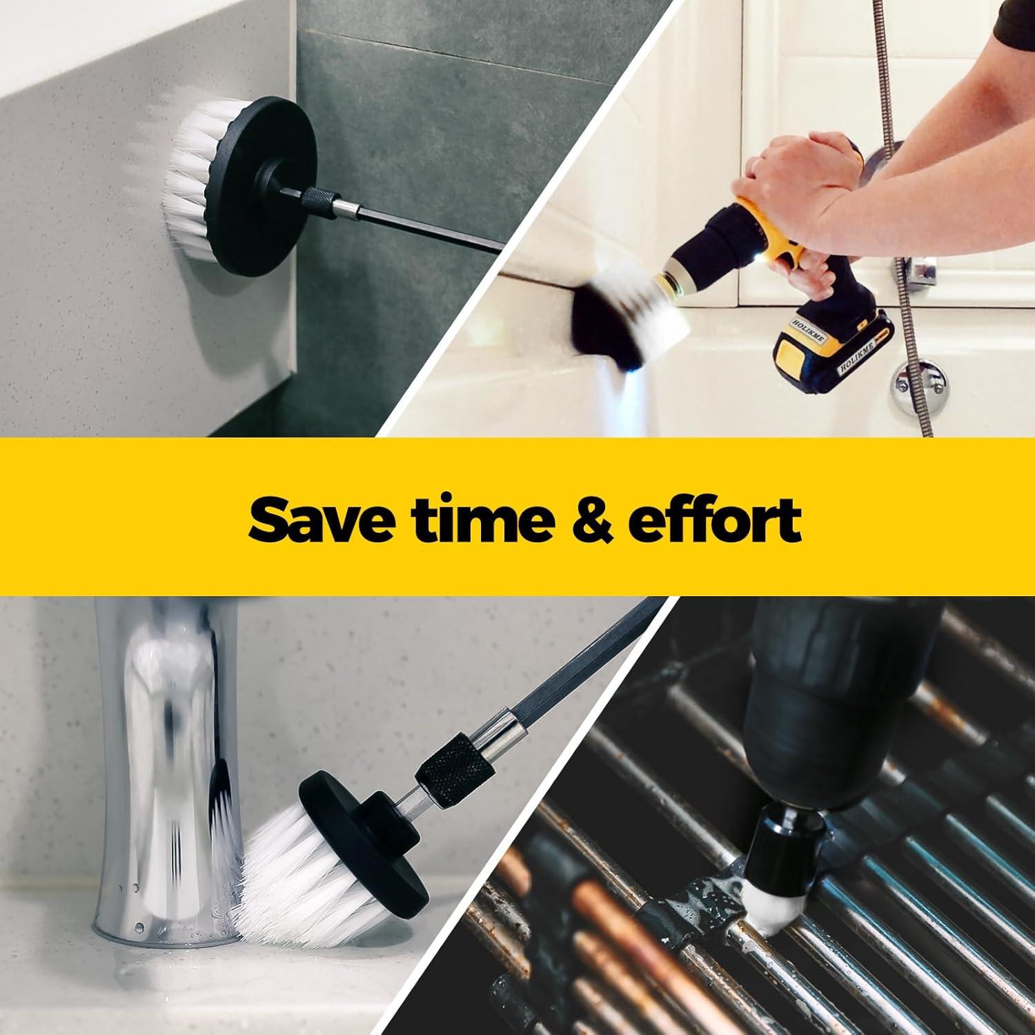 Holikme Kit de Cepillos para Taladro - 7 Accesorios de Limpieza