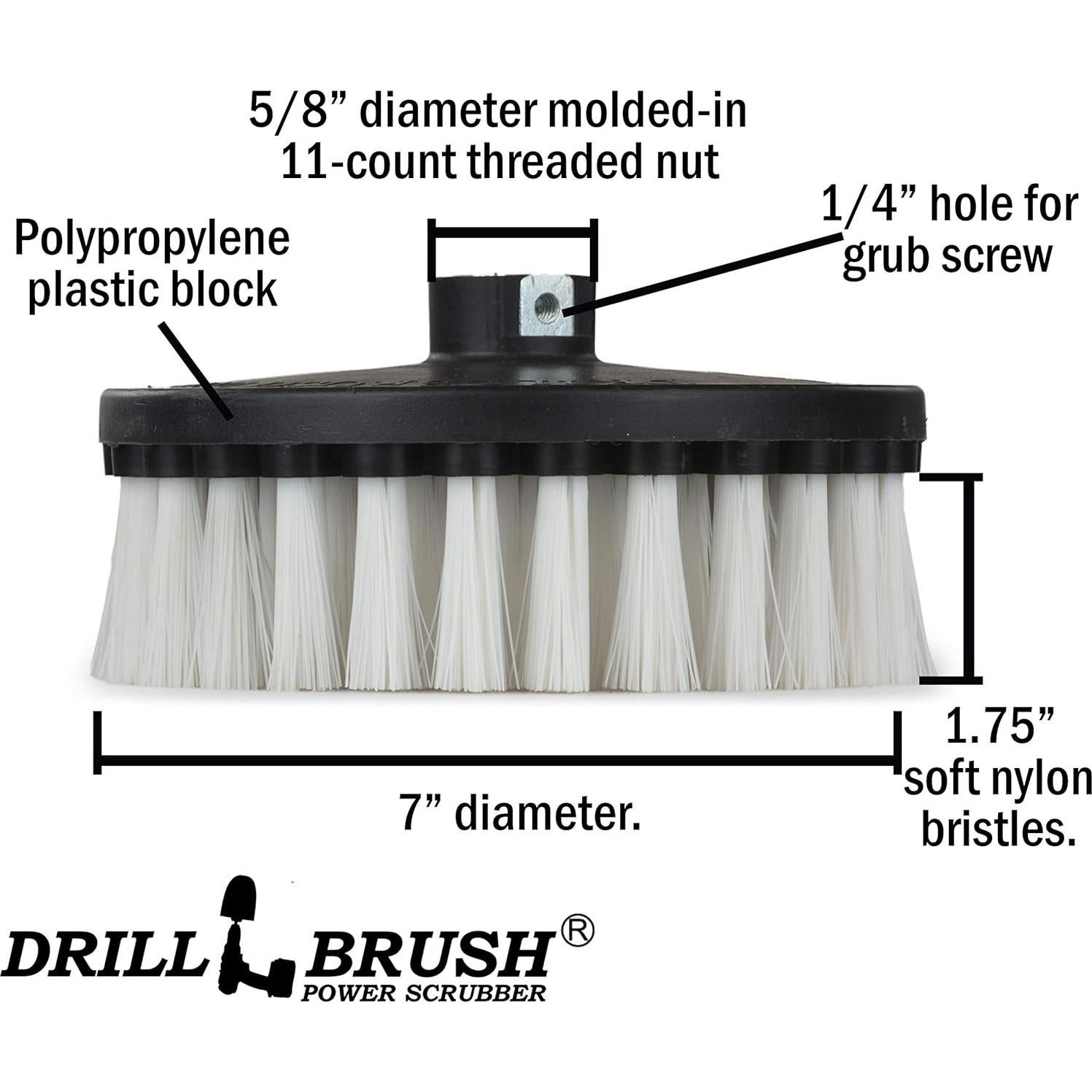 Cepillo Limpiador de Alfombras Drillbrush 17.78 cm Suave