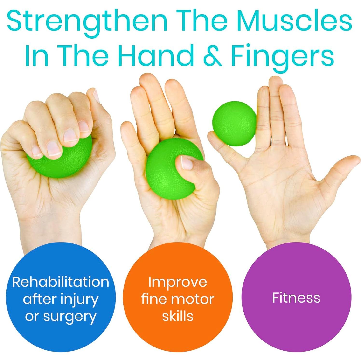 Bolas Squeeze Vive RHB1031 para Terapia de Mano - 4 Resistencias