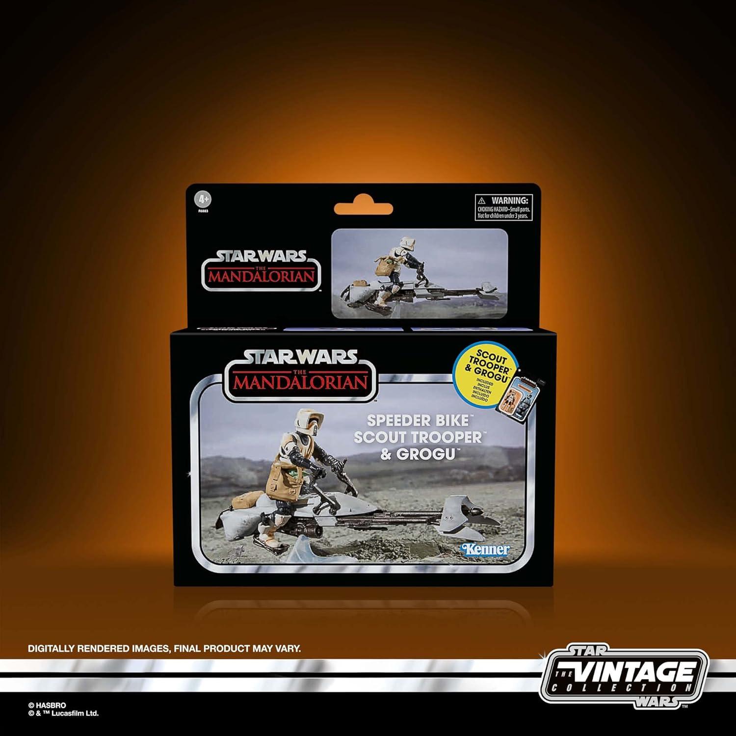 Bicicleta Speeder Star Wars Hasbro Scout Trooper y Grogu