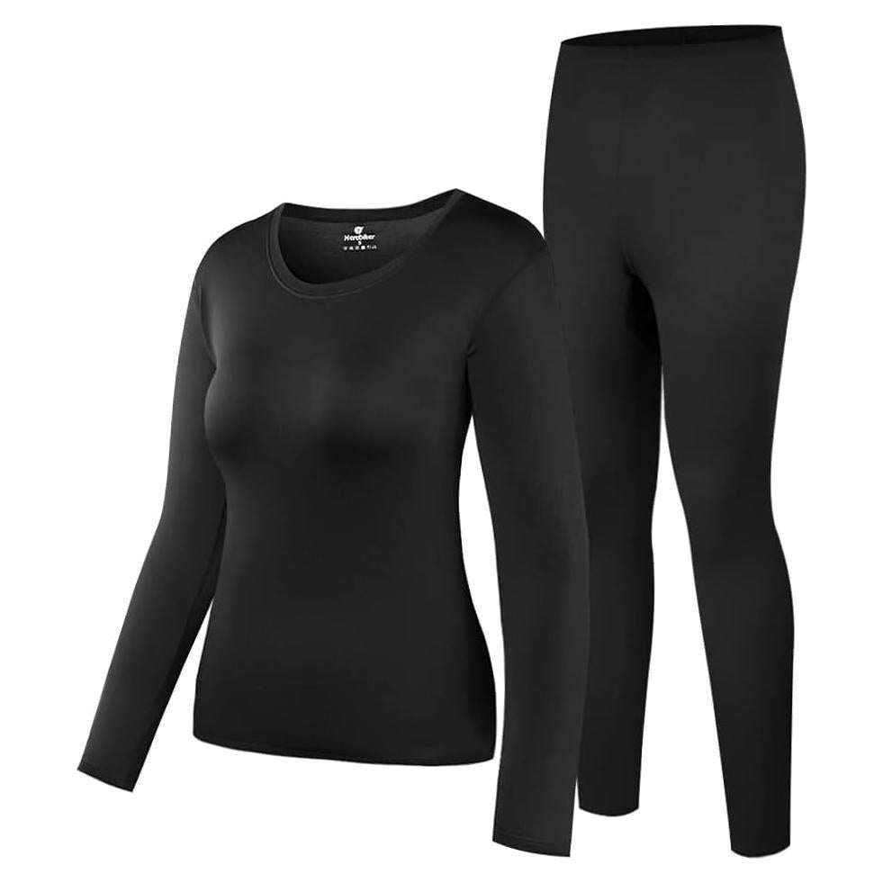 Conjunto Ropa Interior Térmica HEROBIKER Mujeres Negro