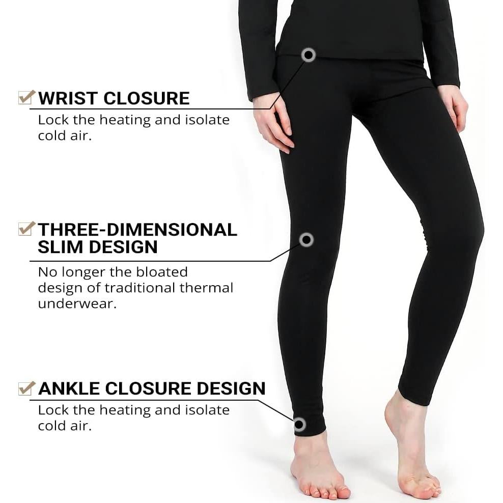 Conjunto Ropa Interior Térmica HEROBIKER Mujeres Negro