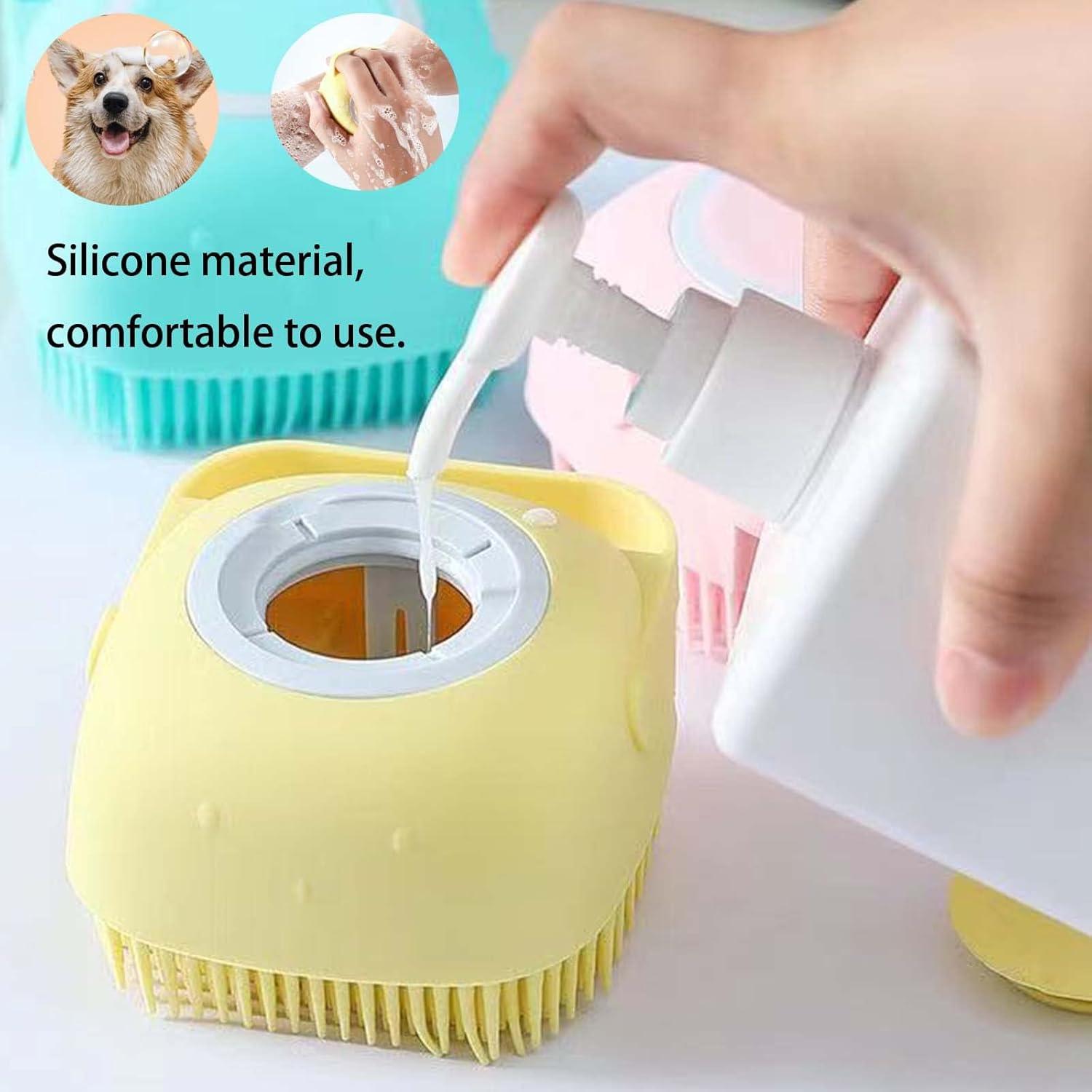 Cepillo de Baño para Perros LRHINETAR Azul con Dispensador