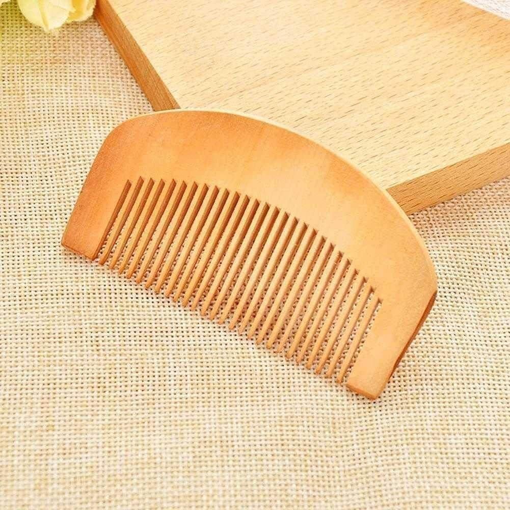 Peine de Madera Natural DPWOUM 2 Pcs Antiestático para Cabello